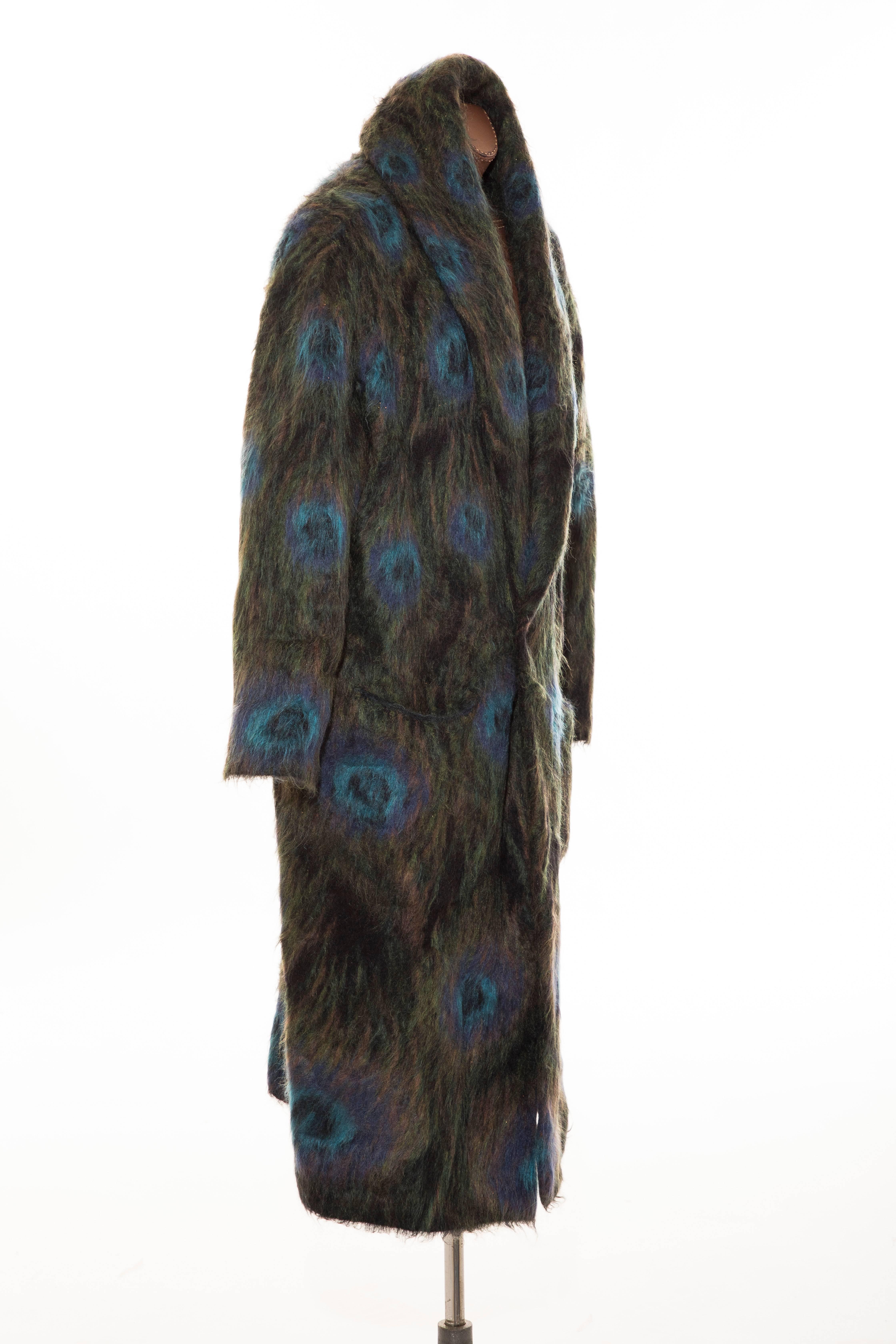 peacock fur coat