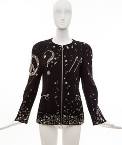 Moschino Couture Black Safety Pin Zip Front Jacket, Fall 2009