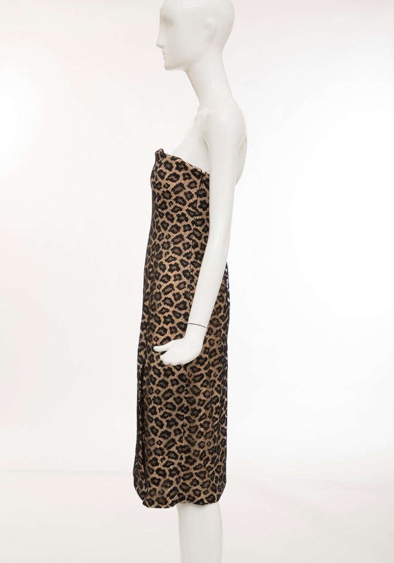 Givenchy Alexander McQueen Haute Couture Runway Leopard Lace Dress, Fall  1997