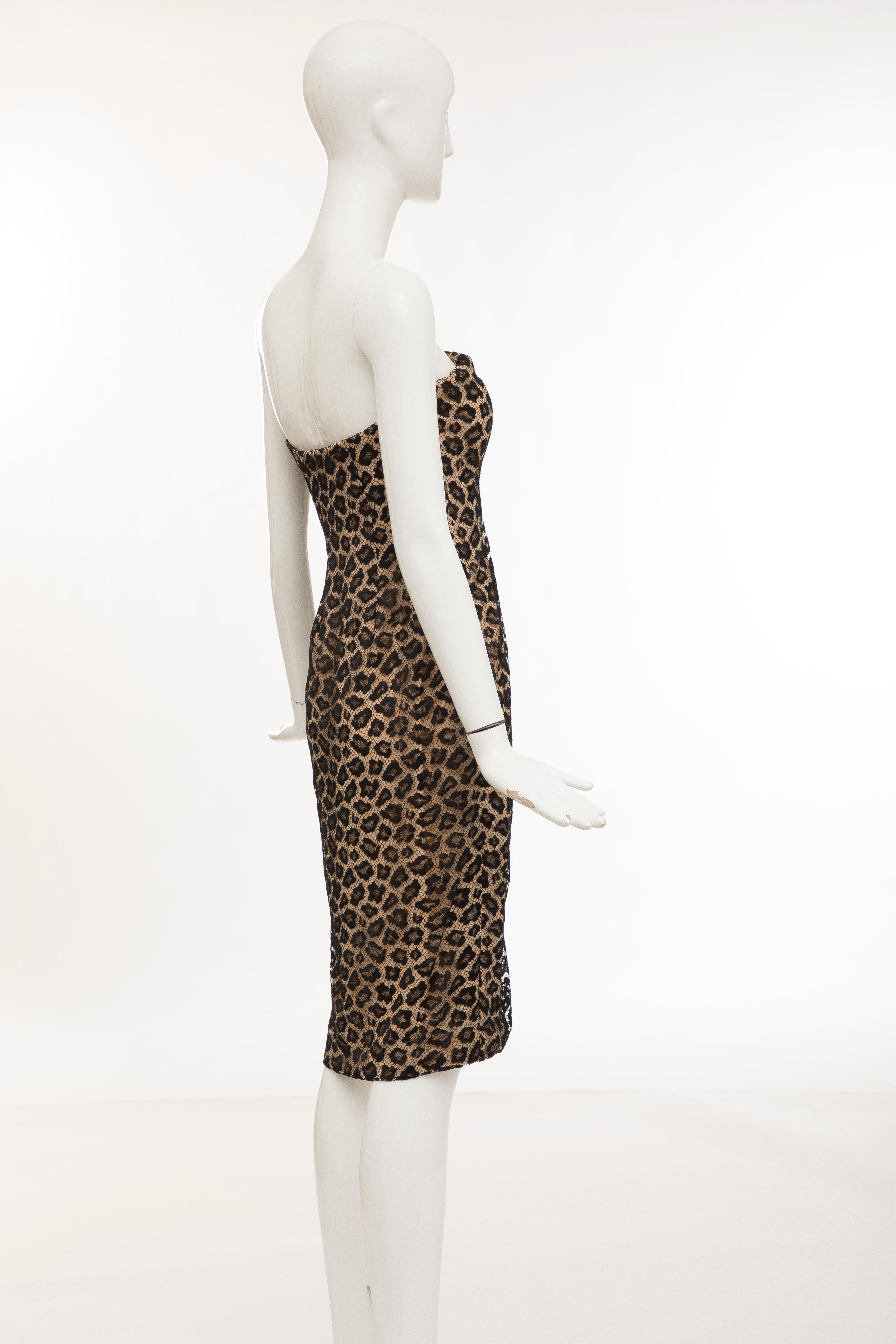 Givenchy Alexander McQueen Haute Couture Runway Leopard Lace Dress, Fall 1997 2