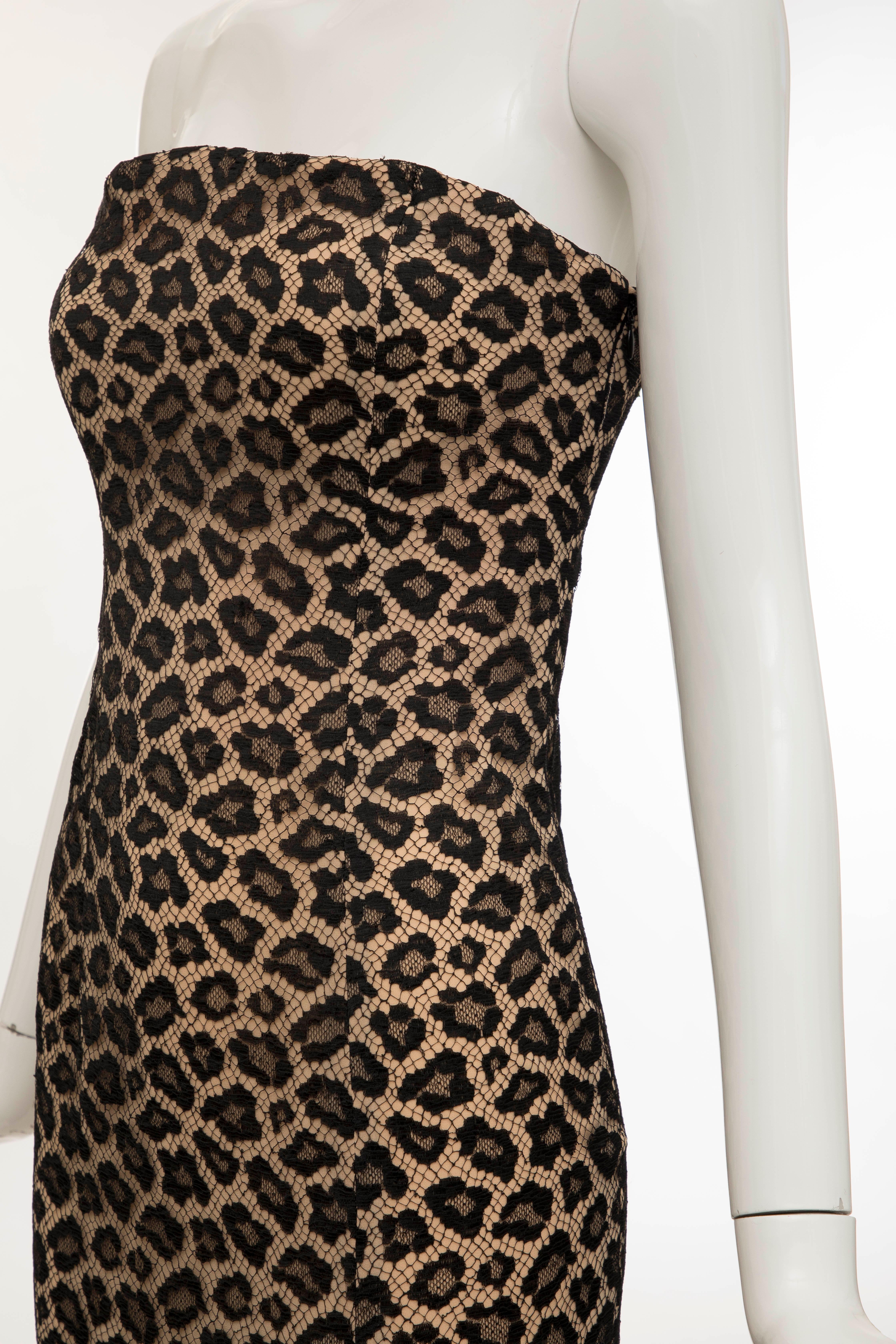 Givenchy Alexander McQueen Haute Couture Runway Leopard Lace Dress, Fall 1997 3