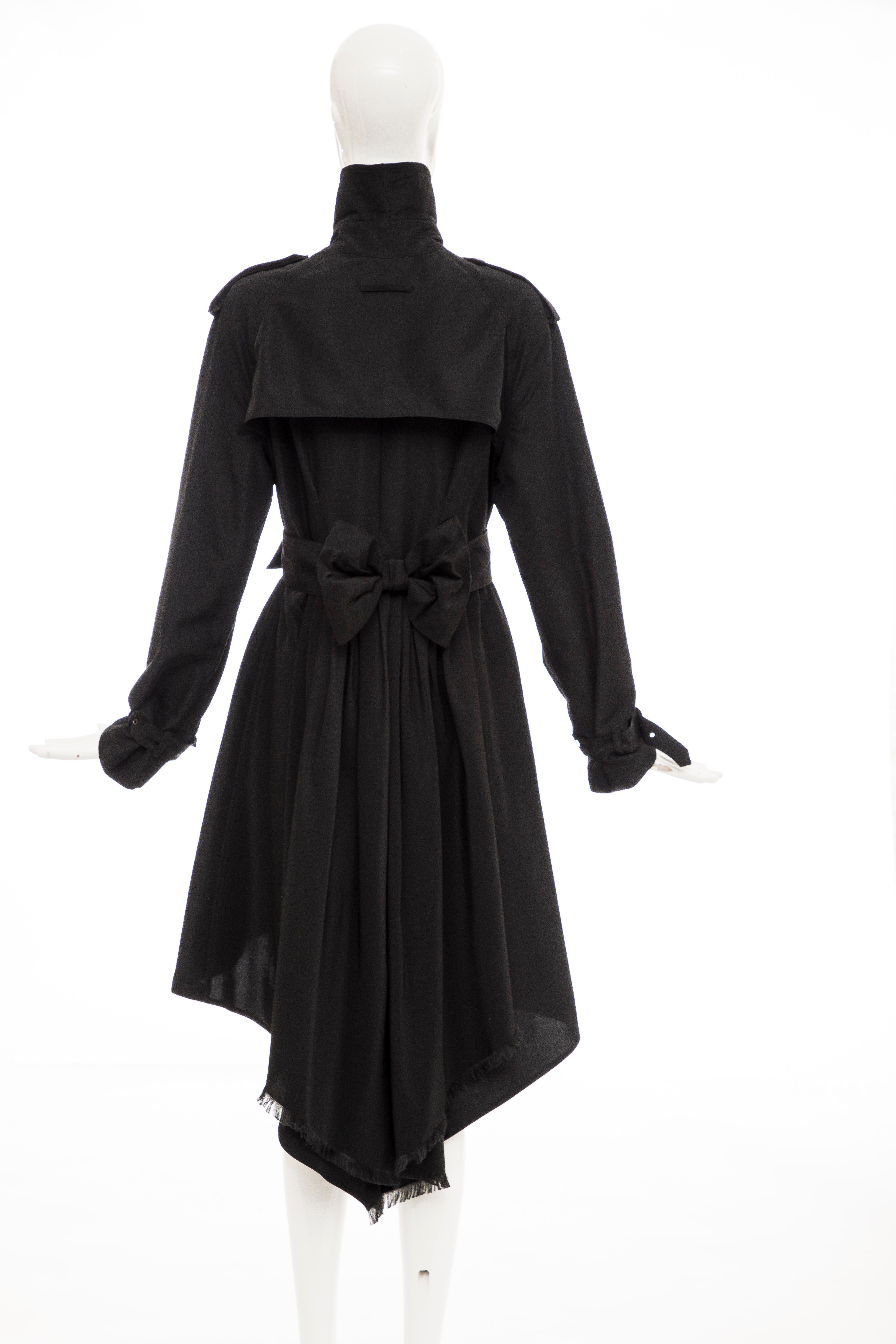 Jean Paul Gaultier Runway Black Double Breasted Trench Coat, Fall 2007 In Excellent Condition In Cincinnati, OH