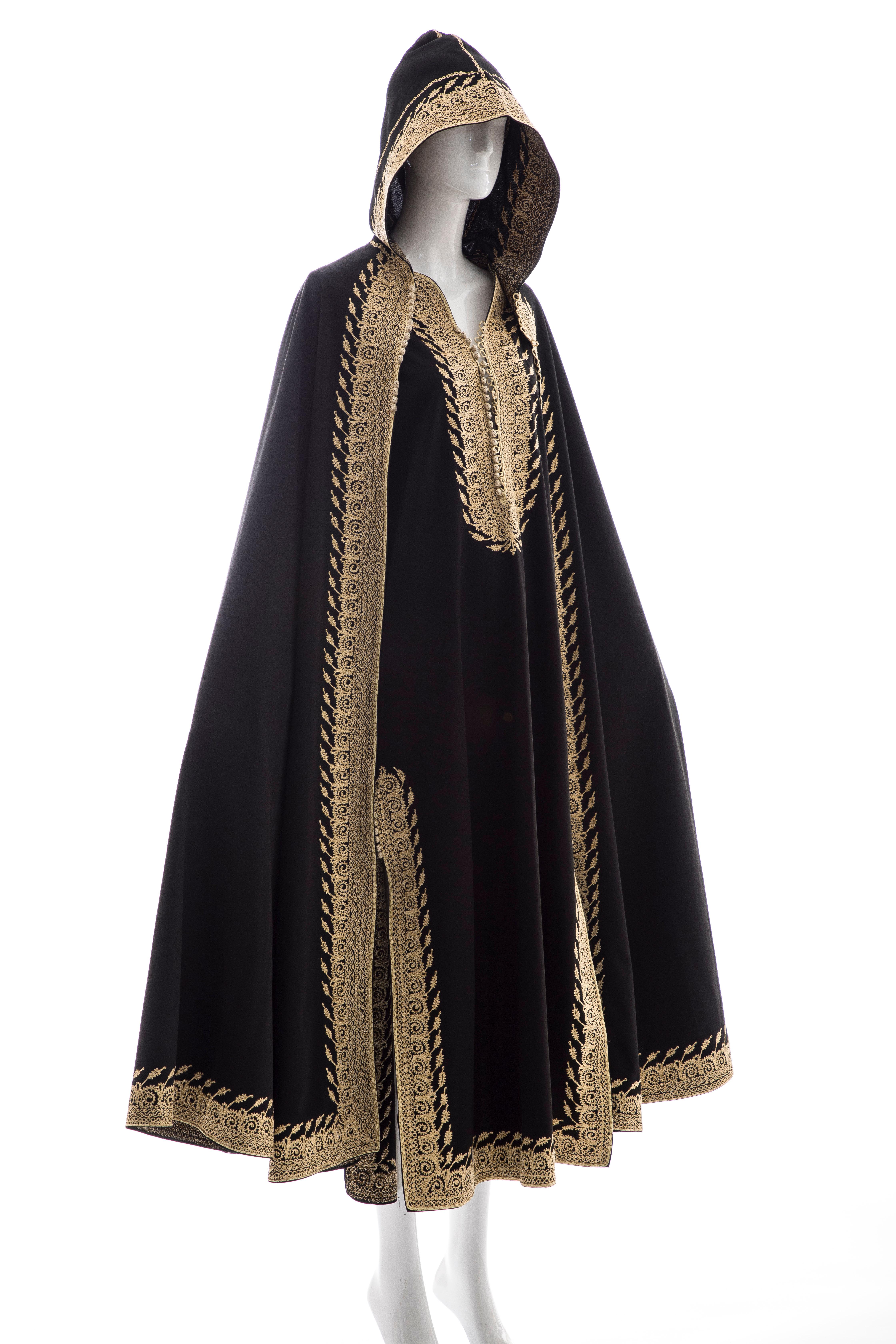 black cape with gold trim