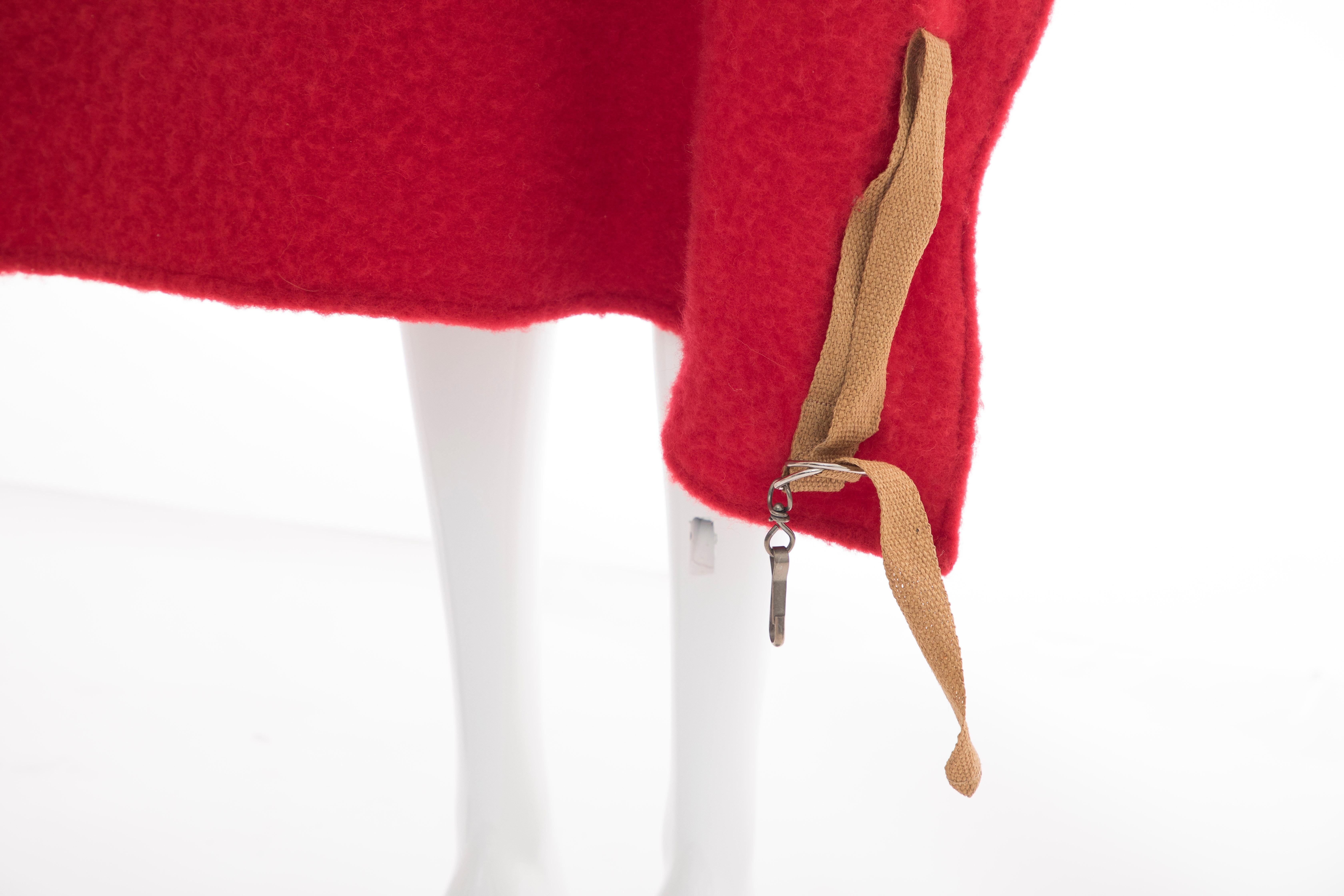 Jean Charles de Castelbajac Red Wool Two Person Poncho, Circa 1970s 4