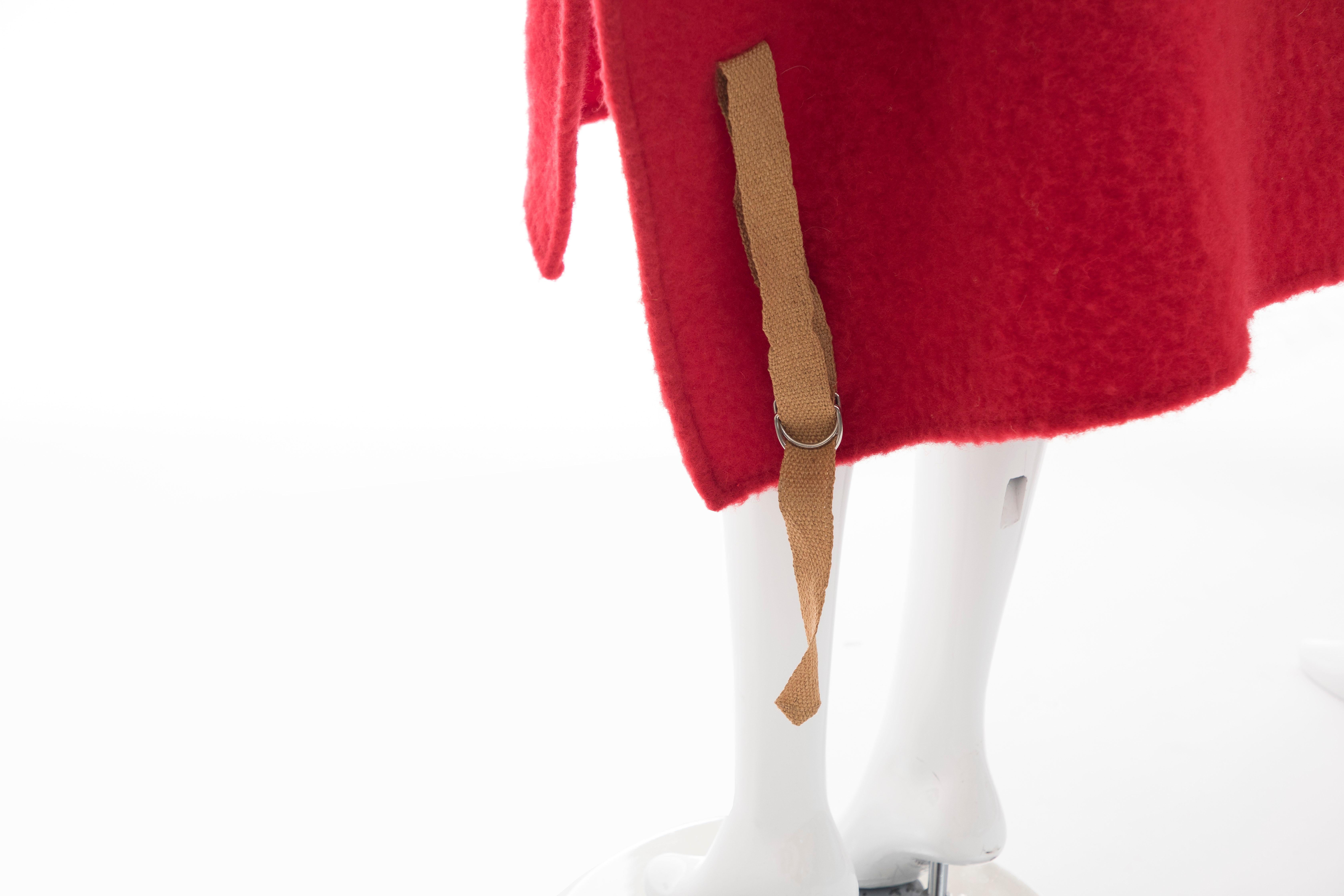 Jean Charles de Castelbajac Red Wool Two Person Poncho, Circa 1970s 5
