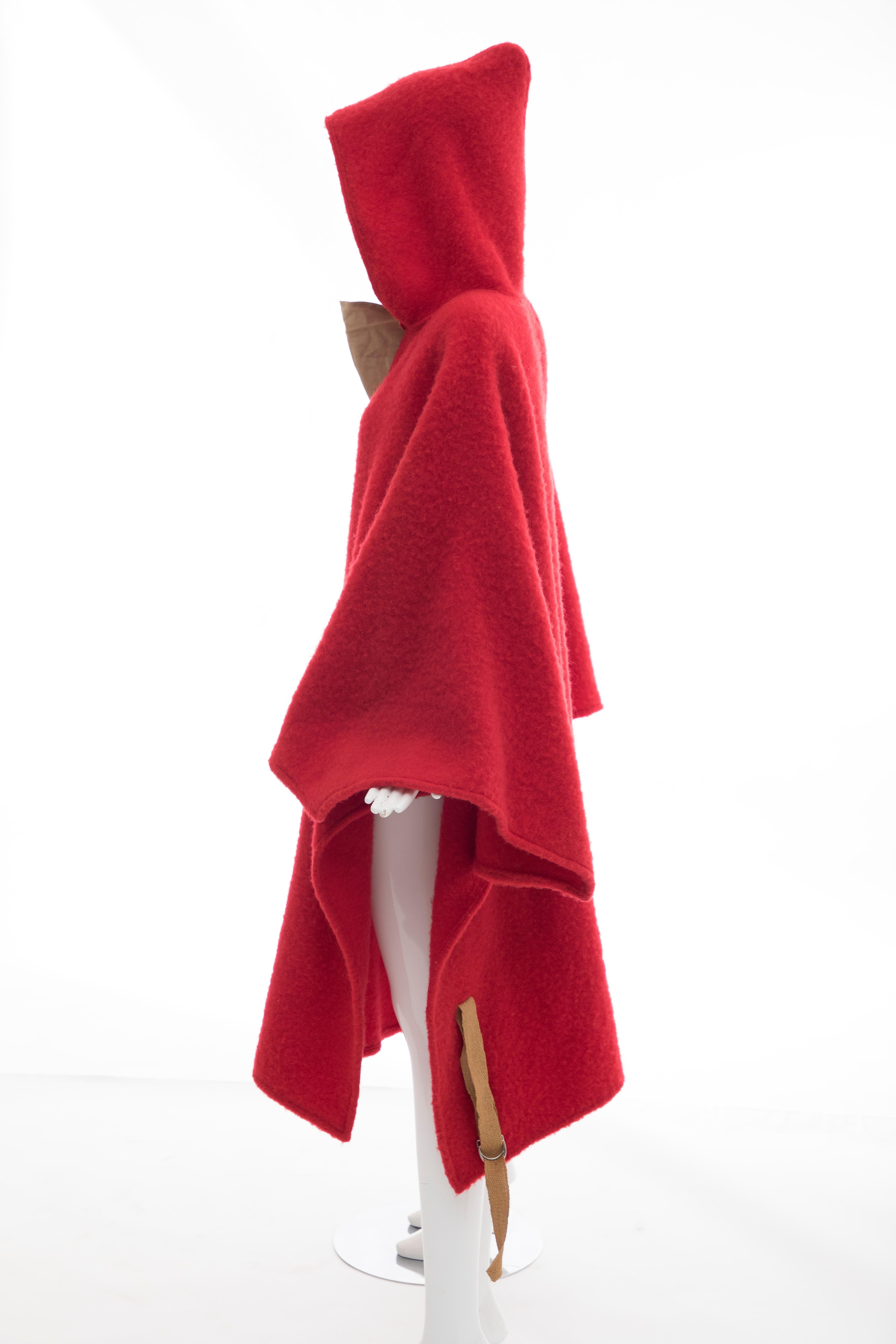 Jean Charles de Castelbajac Red Wool Two Person Poncho, Circa 1970s 7