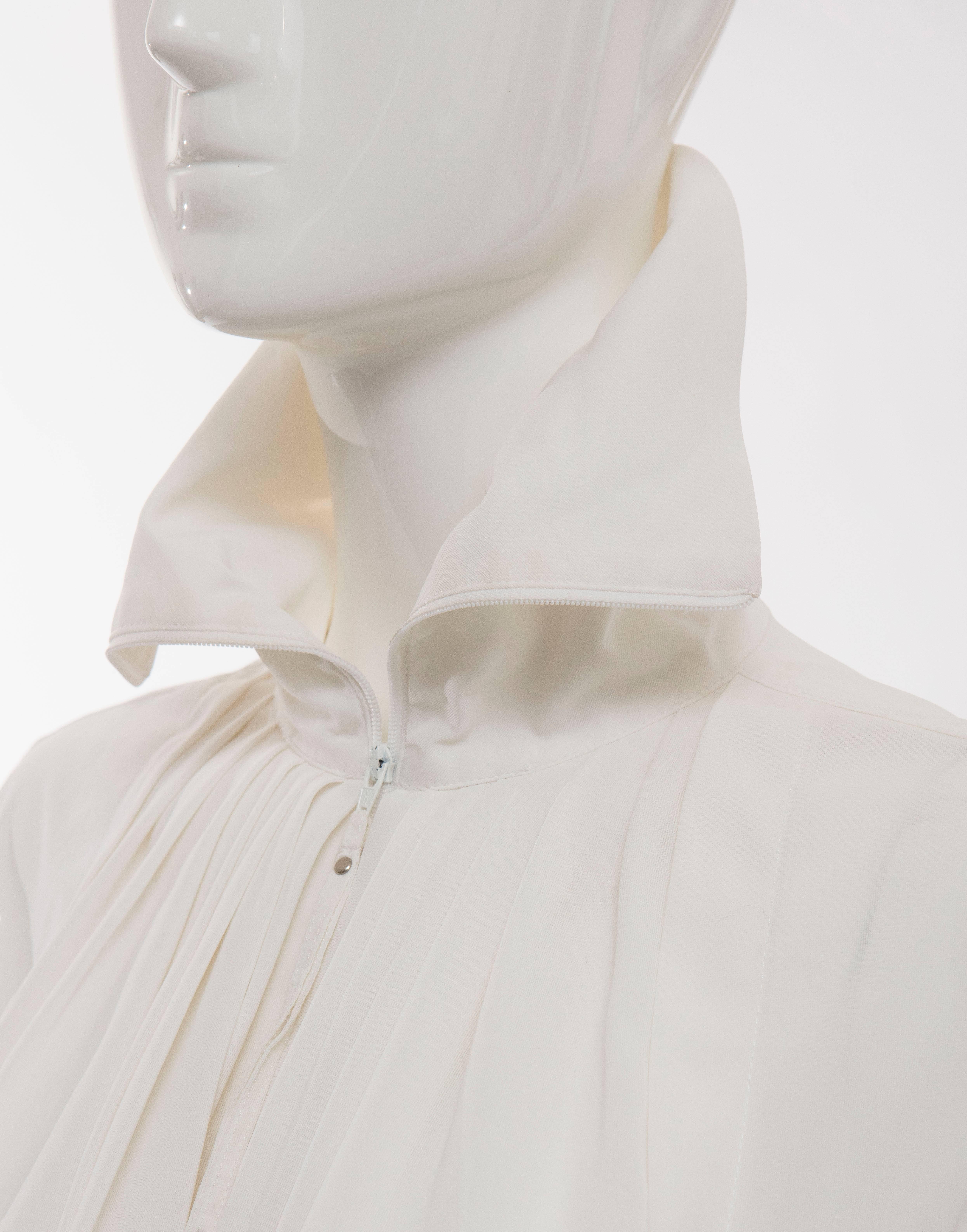 Jean Paul Gaultier White Nylon Zip Front Jacket, Circa 1990s For Sale 4