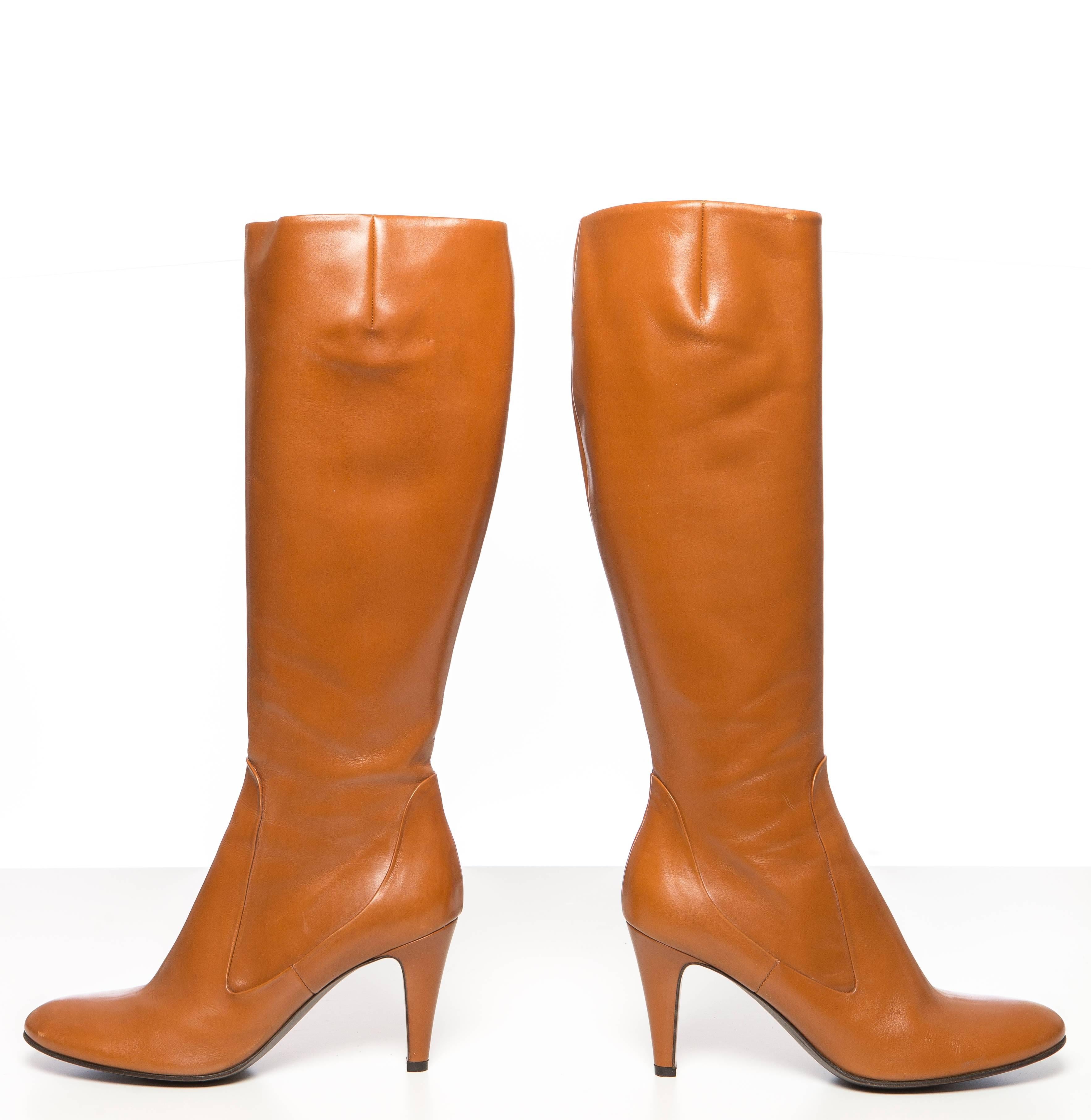 cognac leather boots womens