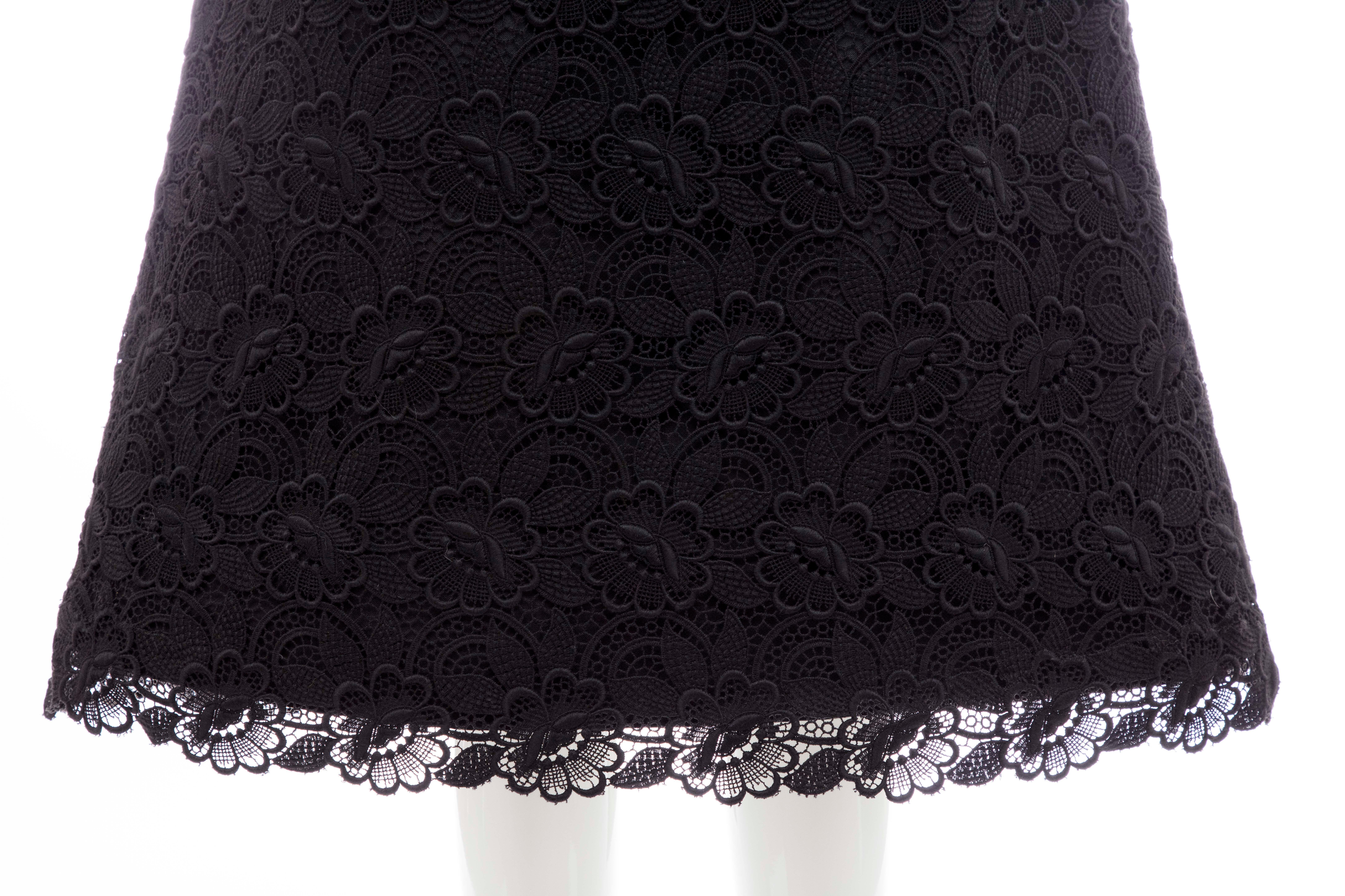 Alexander McQueen Black Silk Cotton Guipure Lace Evening Skirt, Fall 2006 For Sale 2