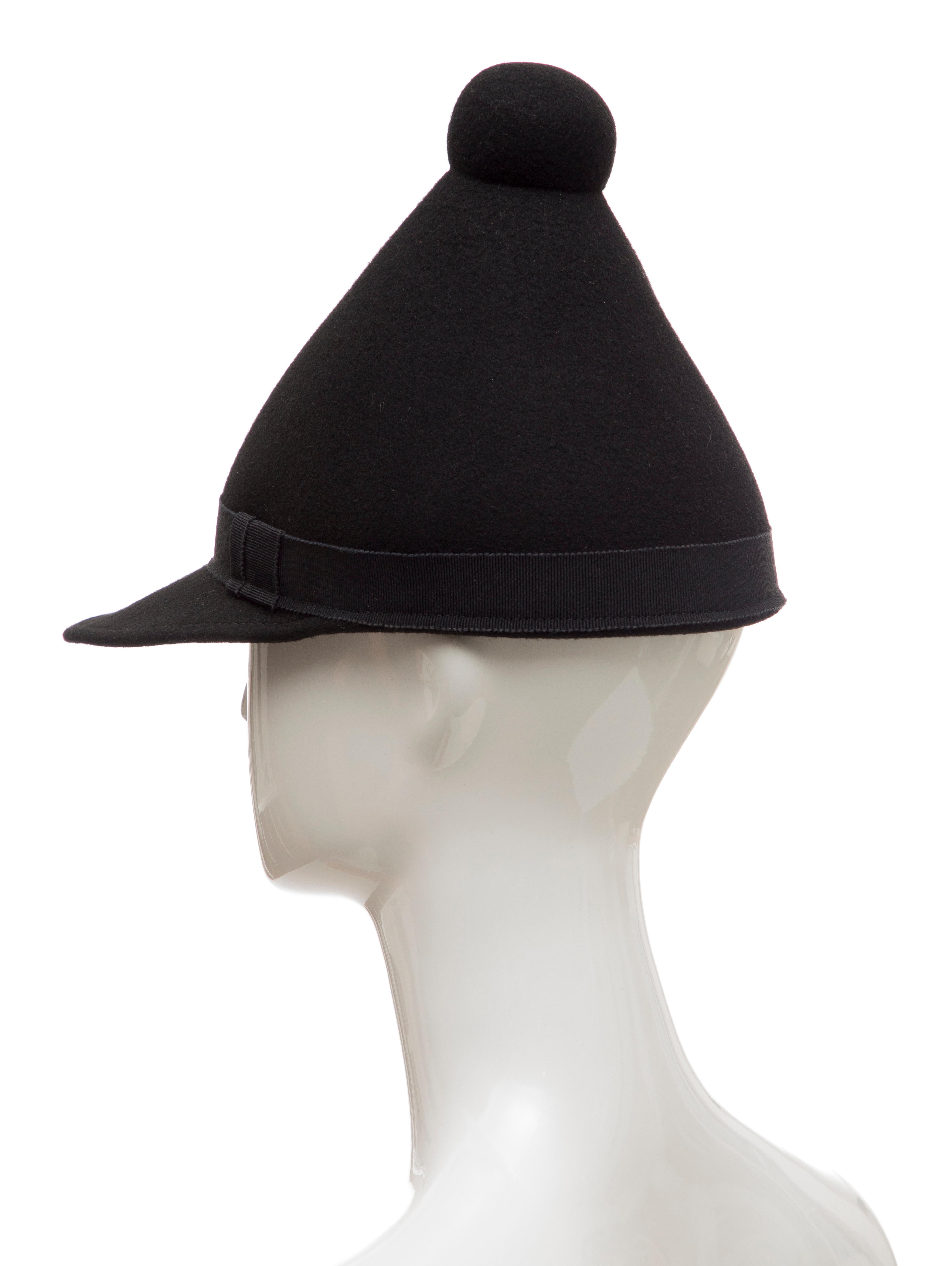 Henrik Vibskov Men's Runway The Eat Black Wool Felt Cone Hat, Fall 2011 1