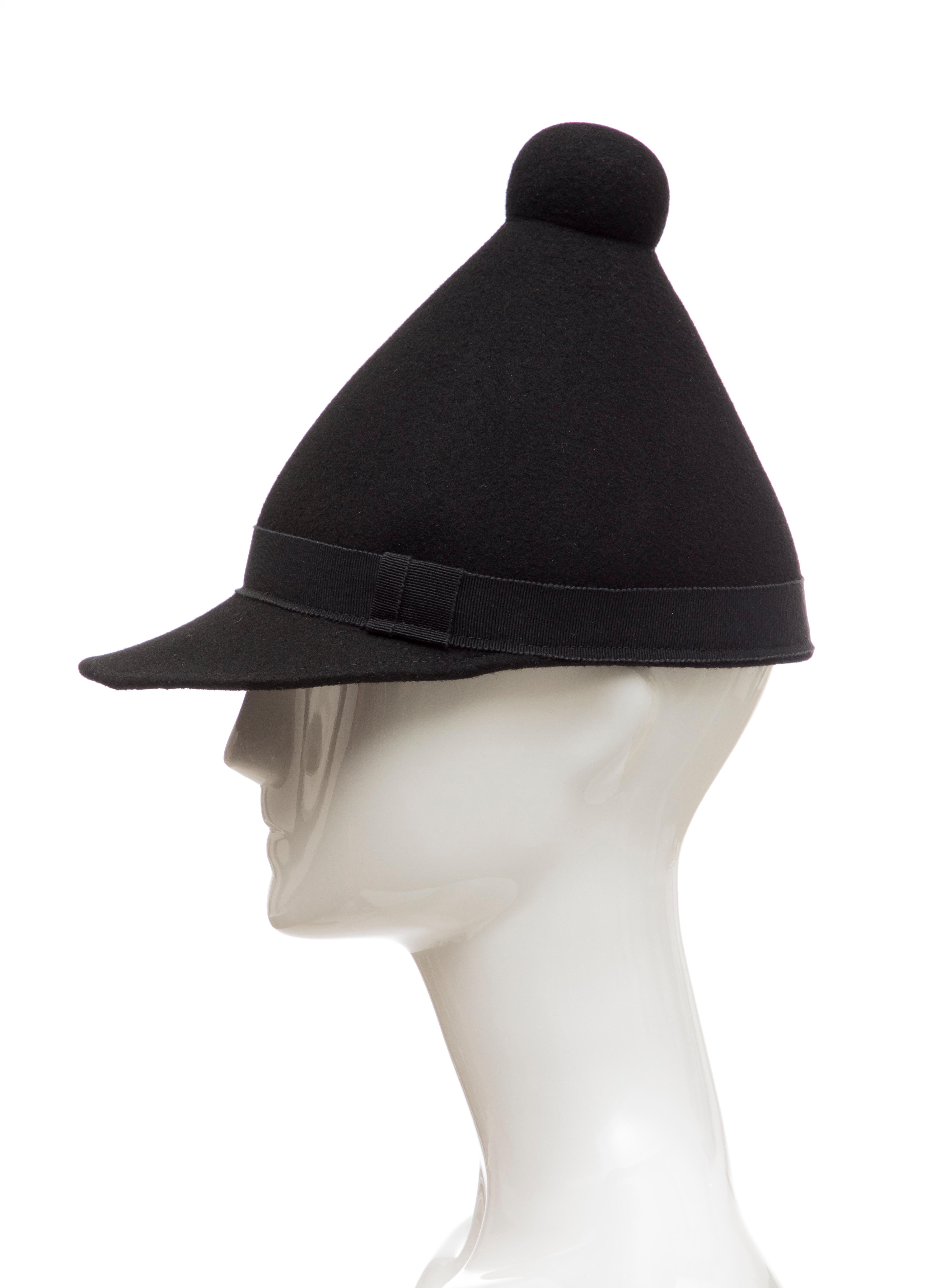 Henrik Vibskov Men's Runway The Eat Black Wool Felt Cone Hat, Fall 2011 2