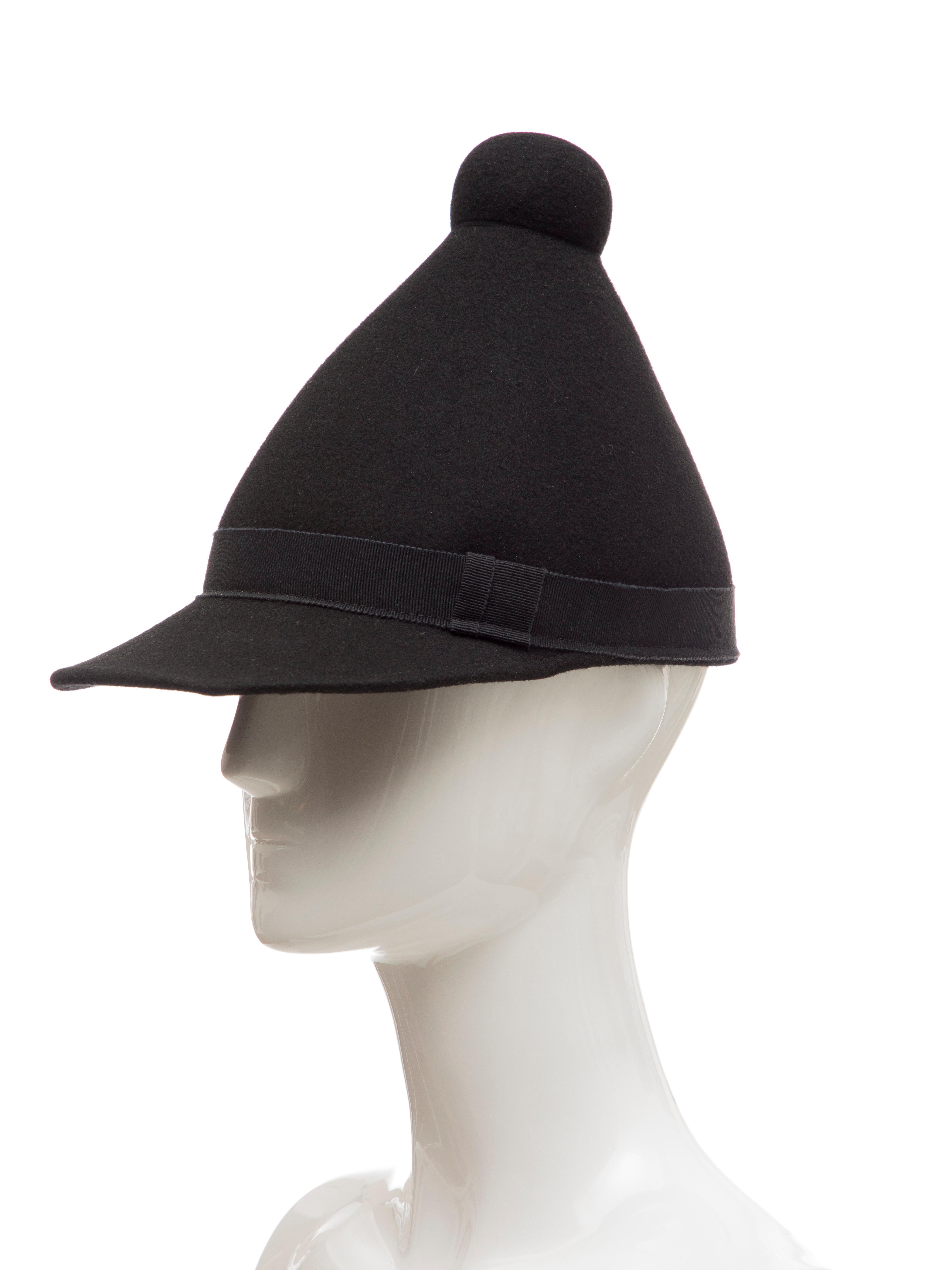 Henrik Vibskov Men's Runway The Eat Black Wool Felt Cone Hat, Fall 2011 3
