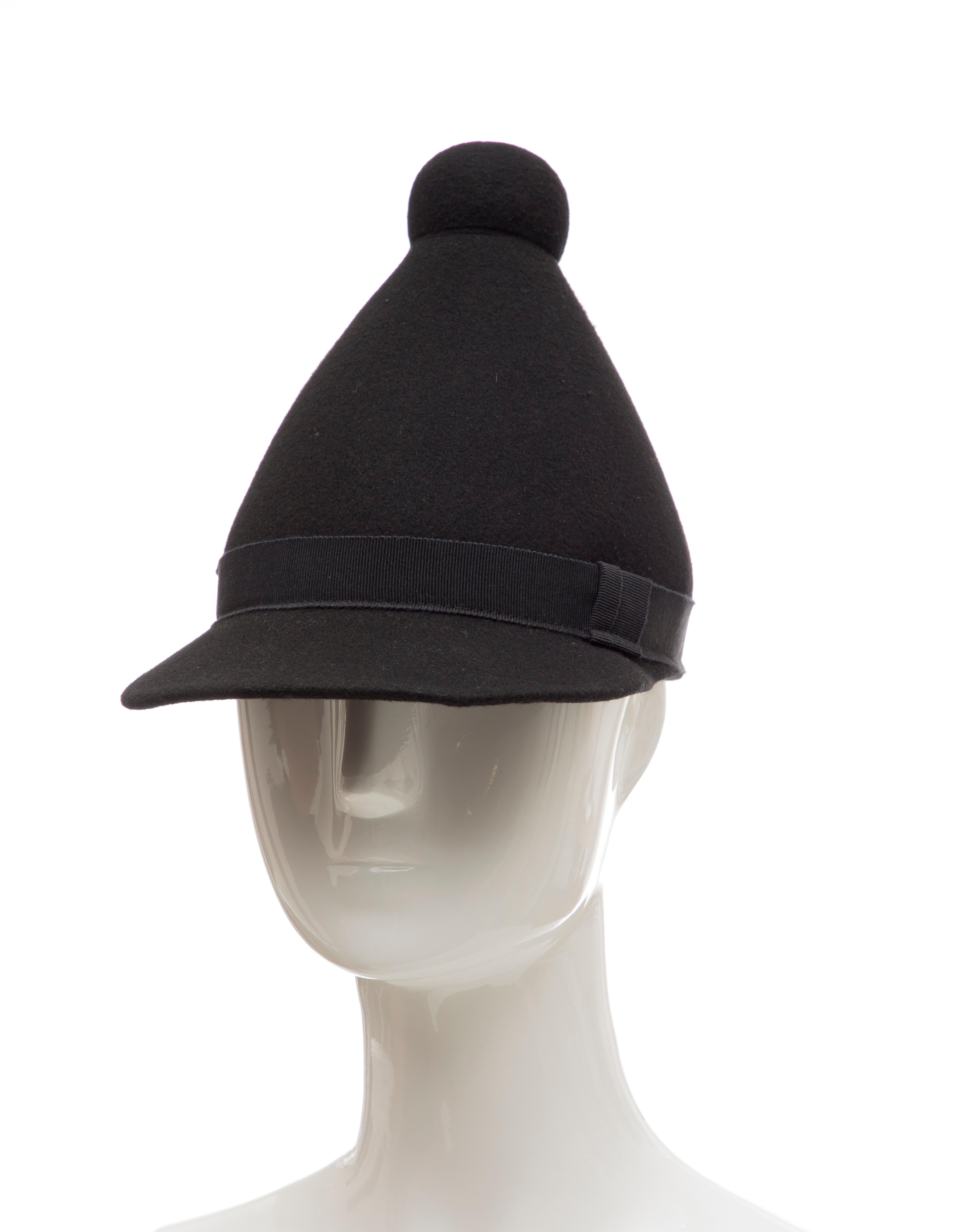 Henrik Vibskov Men's Runway The Eat Black Wool Felt Cone Hat, Fall 2011 4