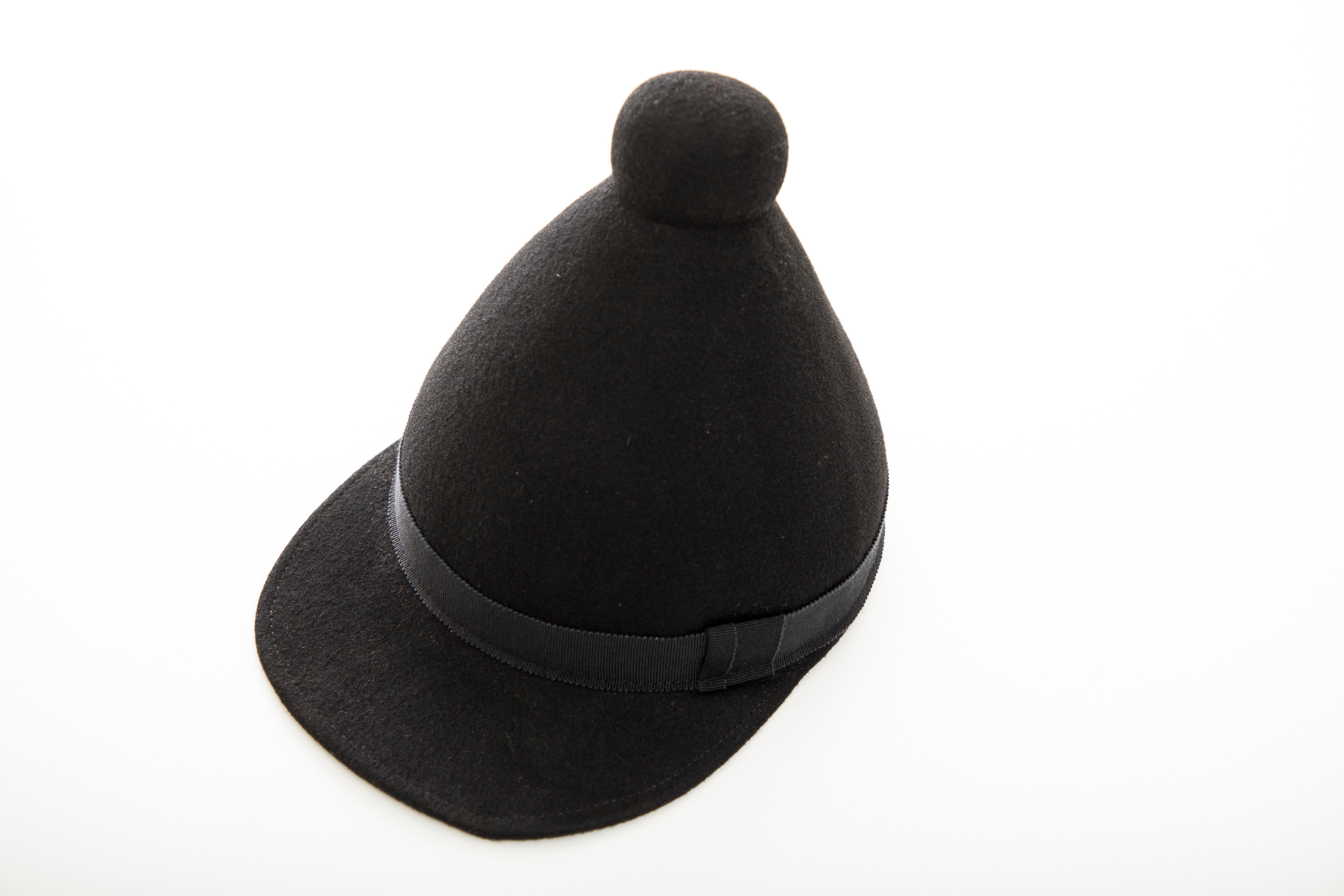 Henrik Vibskov Men's Runway The Eat Black Wool Felt Cone Hat, Fall 2011 5