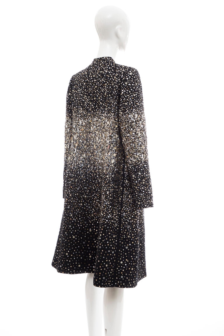 Fall 2002 Oscar de la Renta Embroidered & Sequin Black Velvet Jacket