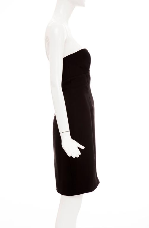 1980s Vicky Tiel Couture 'Kaimak' Gathered Black Net Fitted Dress w Beading Detailing