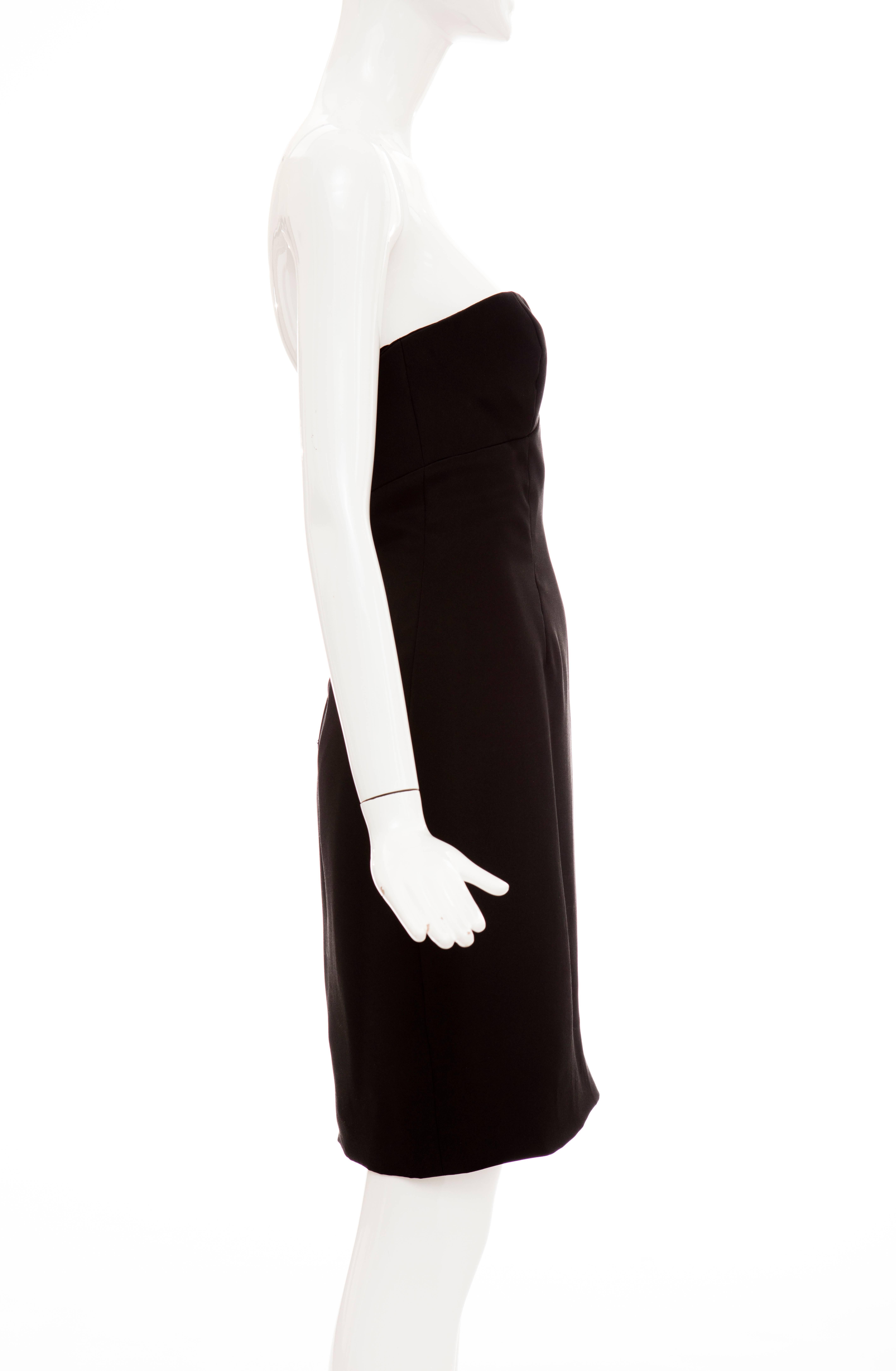 Vicky Tiel Couture Black Silk Strapless Dress, Circa 1980's In Excellent Condition For Sale In Cincinnati, OH