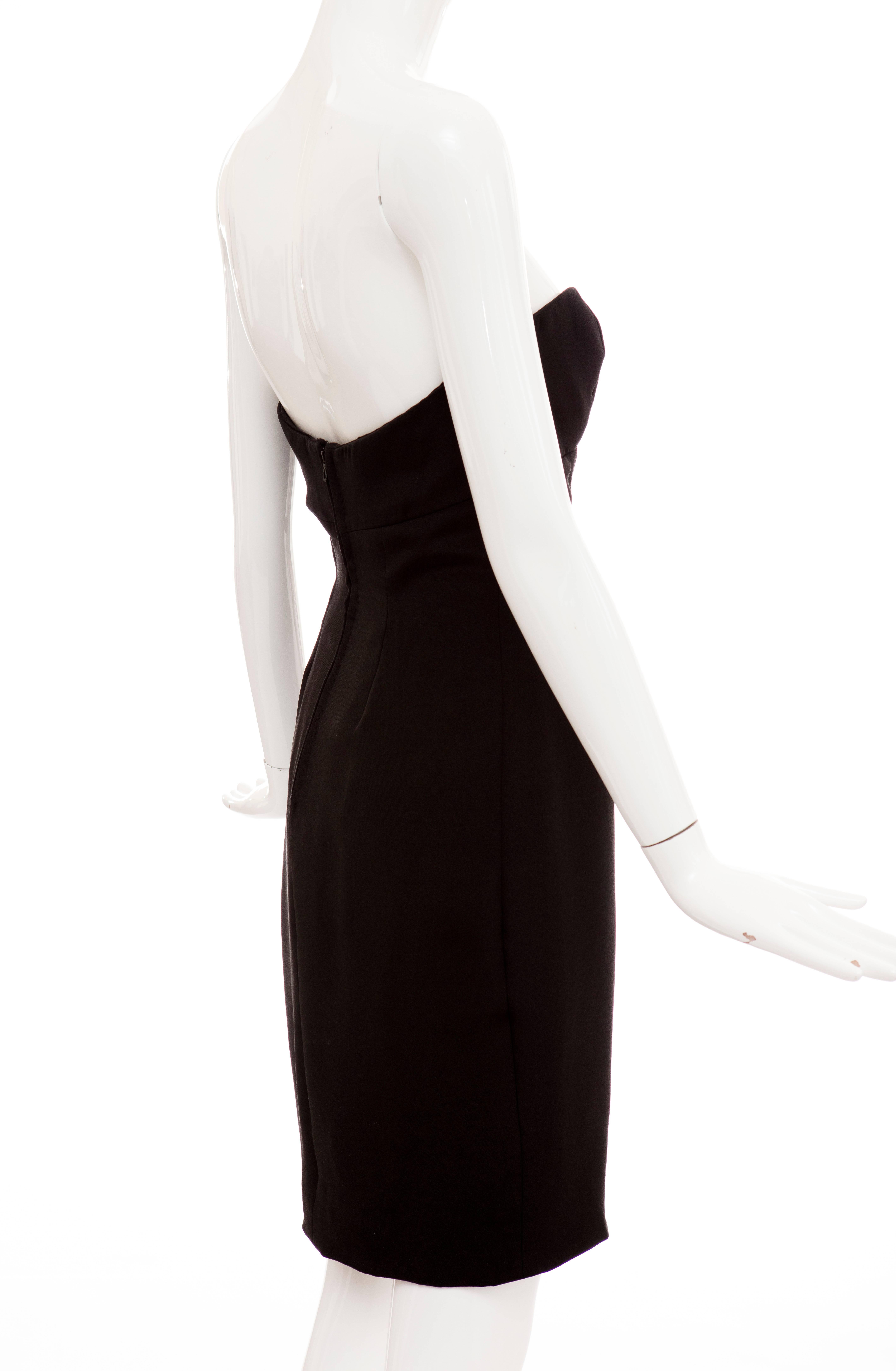 Vicky Tiel Couture Black Silk Strapless Dress, Circa 1980's For Sale 3