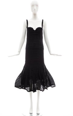 Alexander McQueen Black Silk Chiffon Evening Dress, Fall 2005