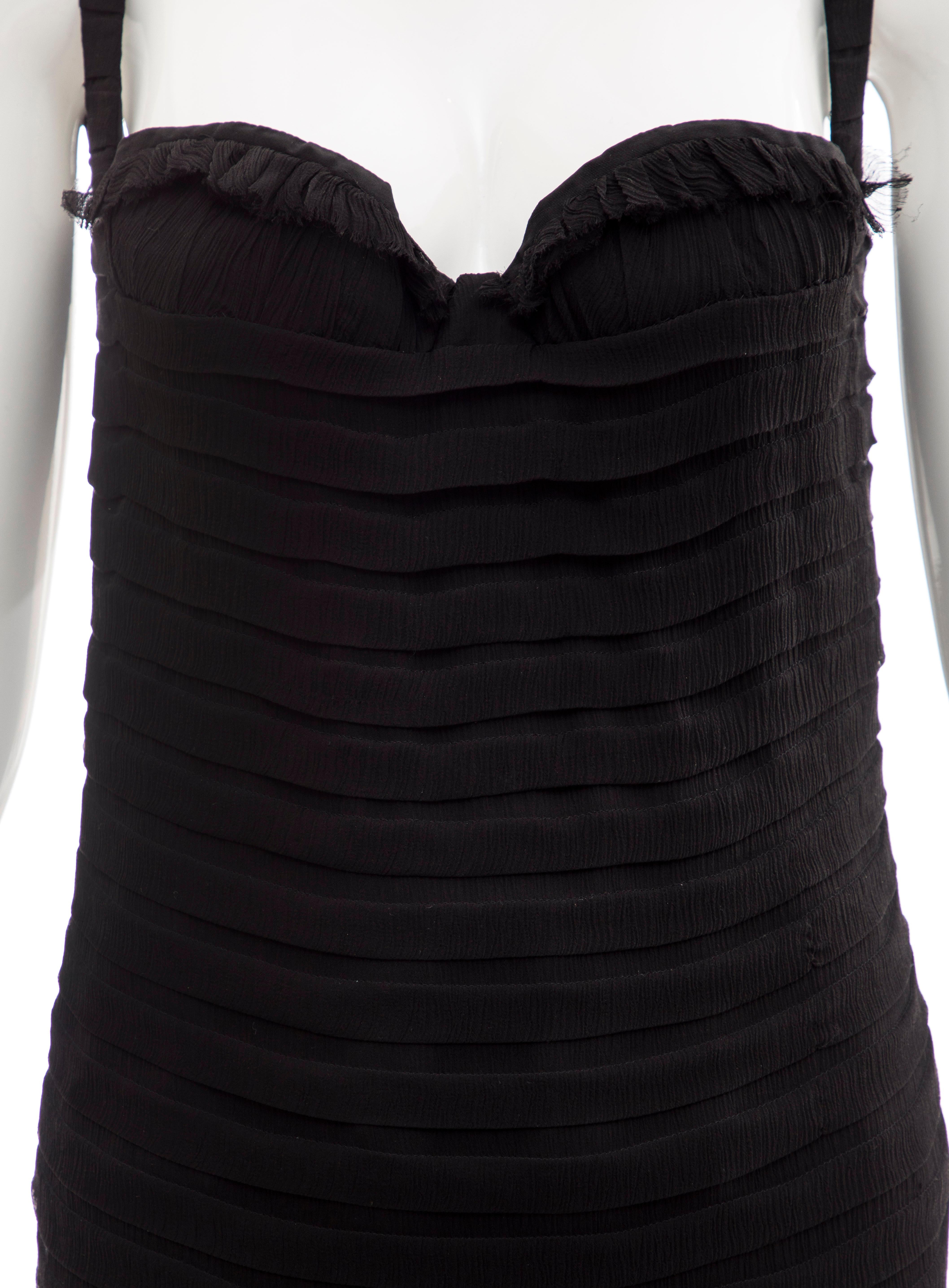 Alexander McQueen Black Silk Chiffon Evening Dress, Fall 2005  In Excellent Condition For Sale In Cincinnati, OH