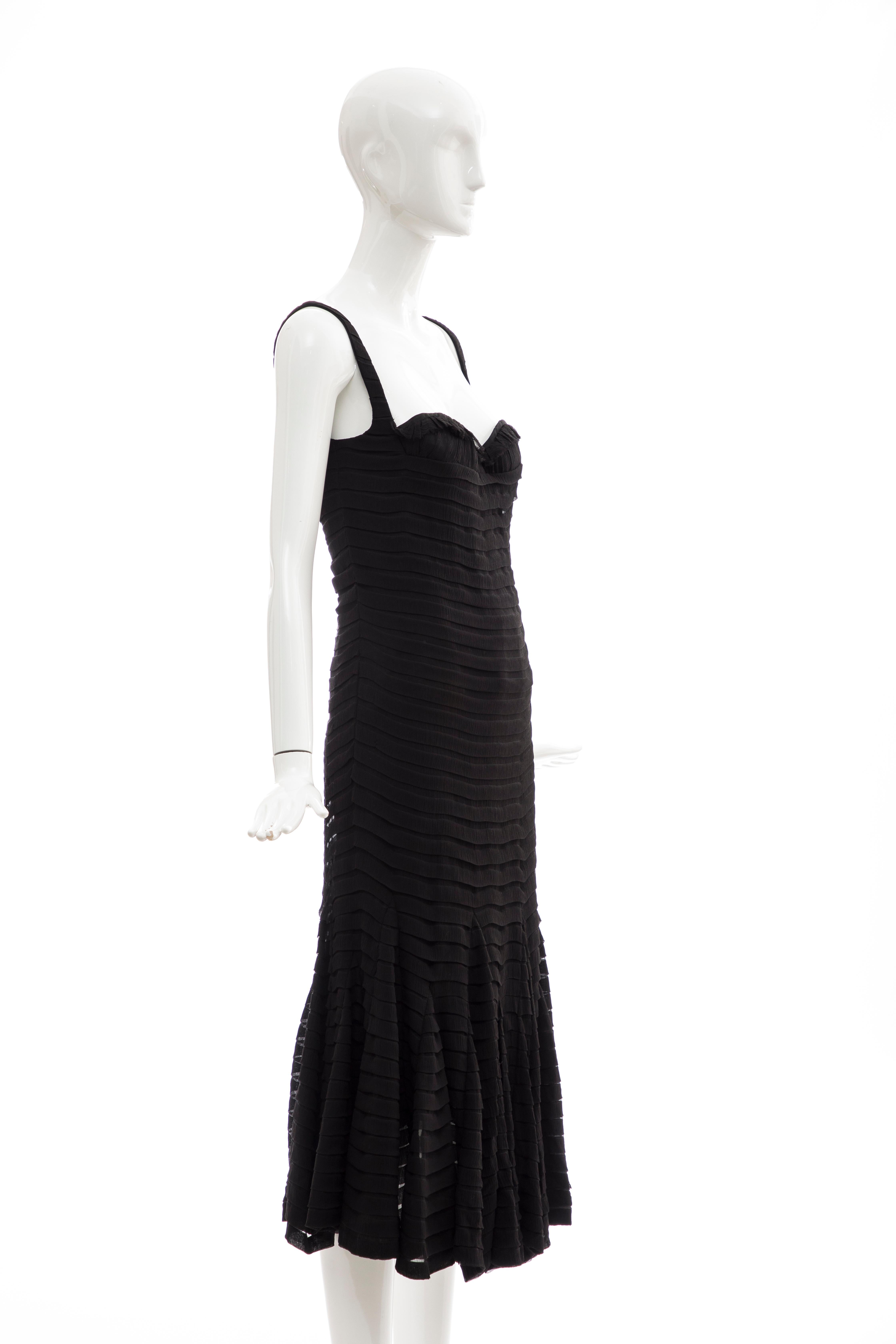 Women's Alexander McQueen Black Silk Chiffon Evening Dress, Fall 2005  For Sale