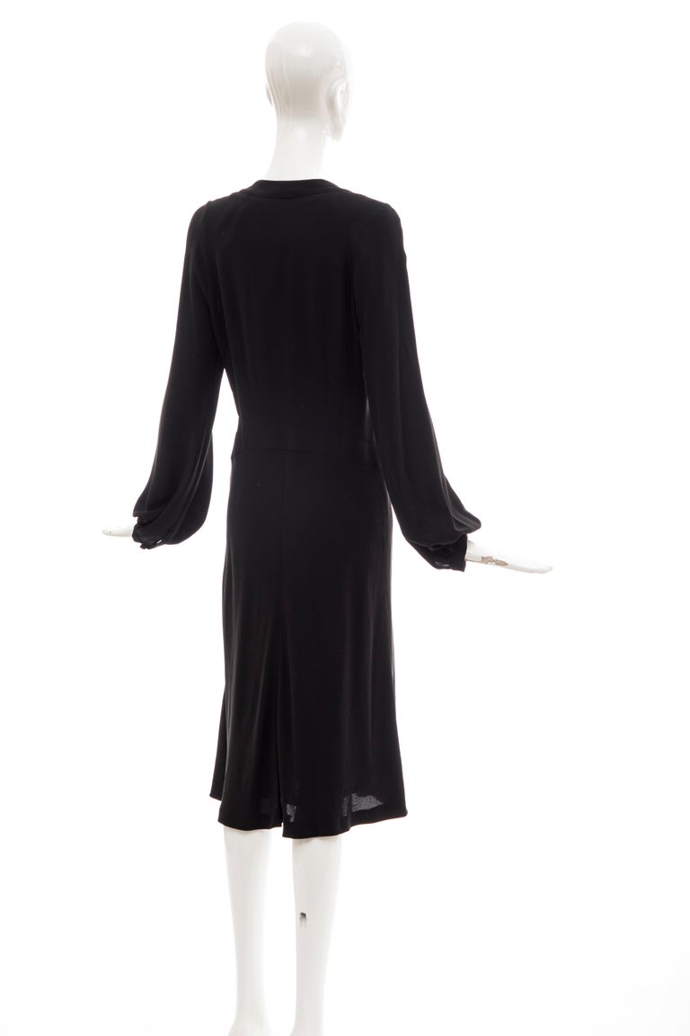 Alexander McQueen Black Silk Button Front Long Sleeve Dress, Spring ...