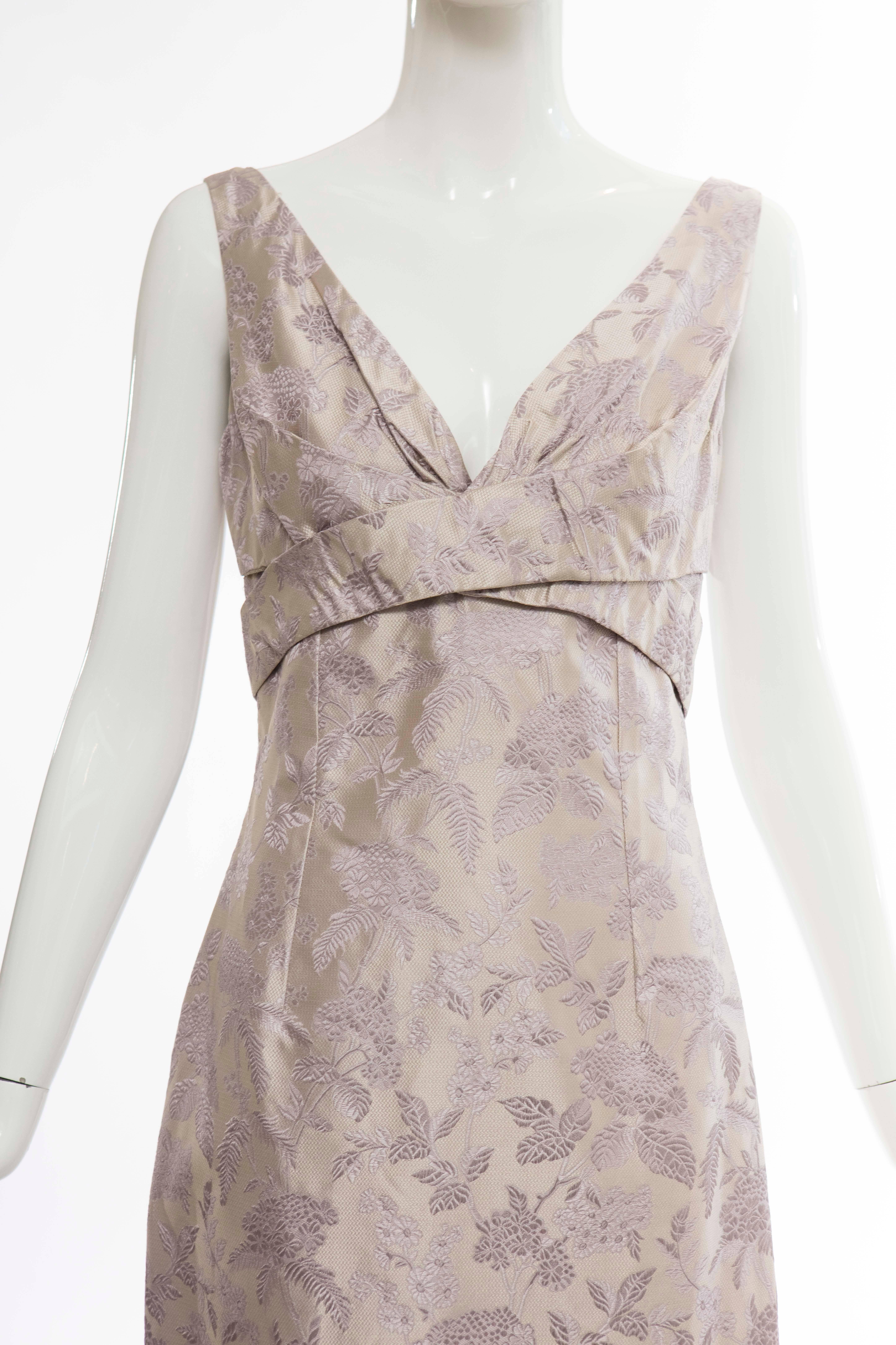 Alexander Mcqueen Sleeveless Lavender Floral Silk Jacquard Dress, Spring 2006 In New Condition For Sale In Cincinnati, OH