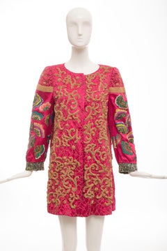 Dries Van Noten Silk Cotton Beaded Sequins Embroidered Evening Coat, Fall 2008
