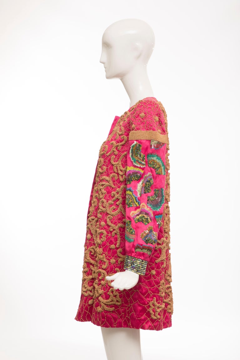 Dries Van Noten Silk Cotton Beaded Sequins Embroidered Evening Coat ...