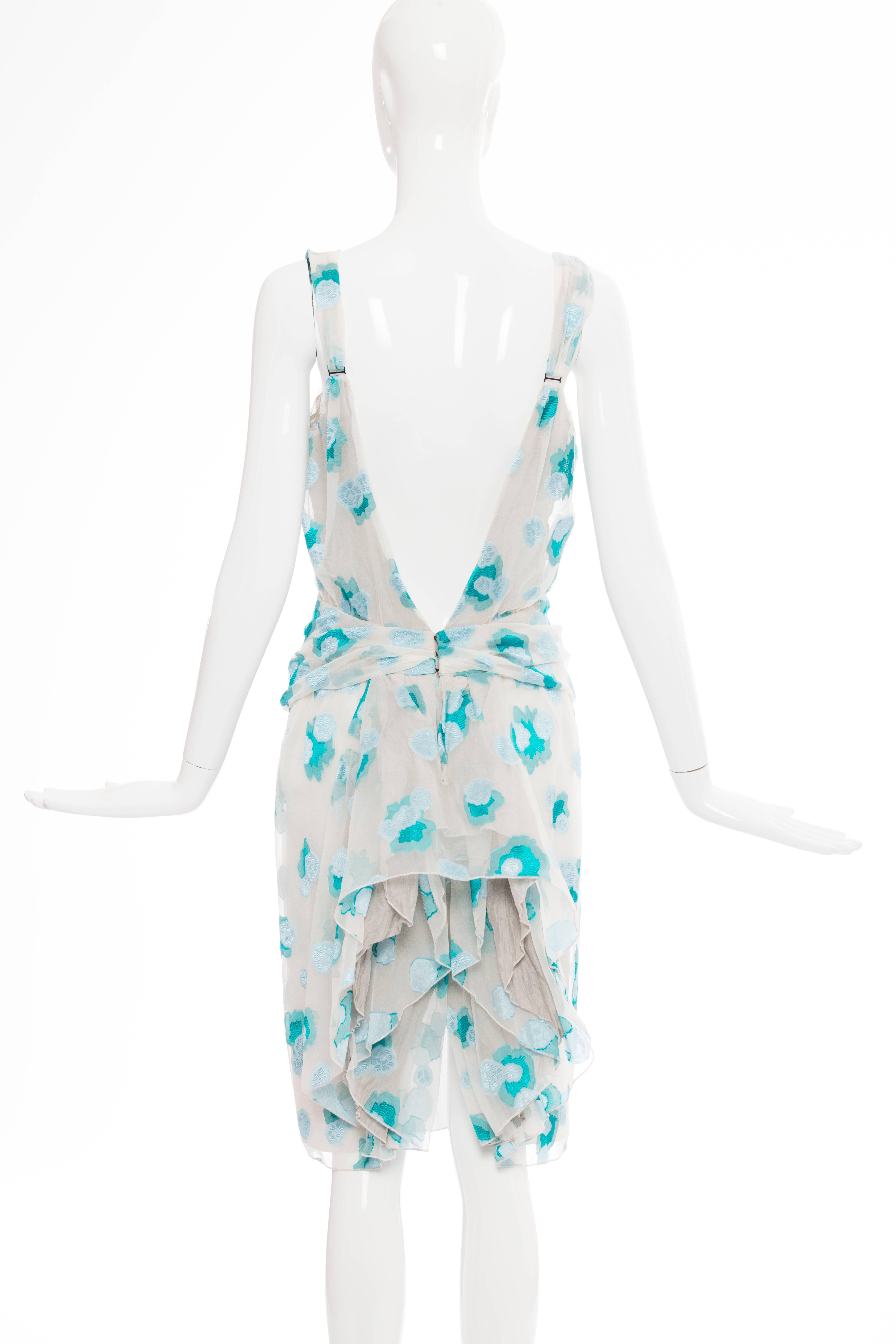  Olivier Theyskens For Rochas Silk Cotton Floral Embroidered Dress, Spring 2005 In Excellent Condition In Cincinnati, OH