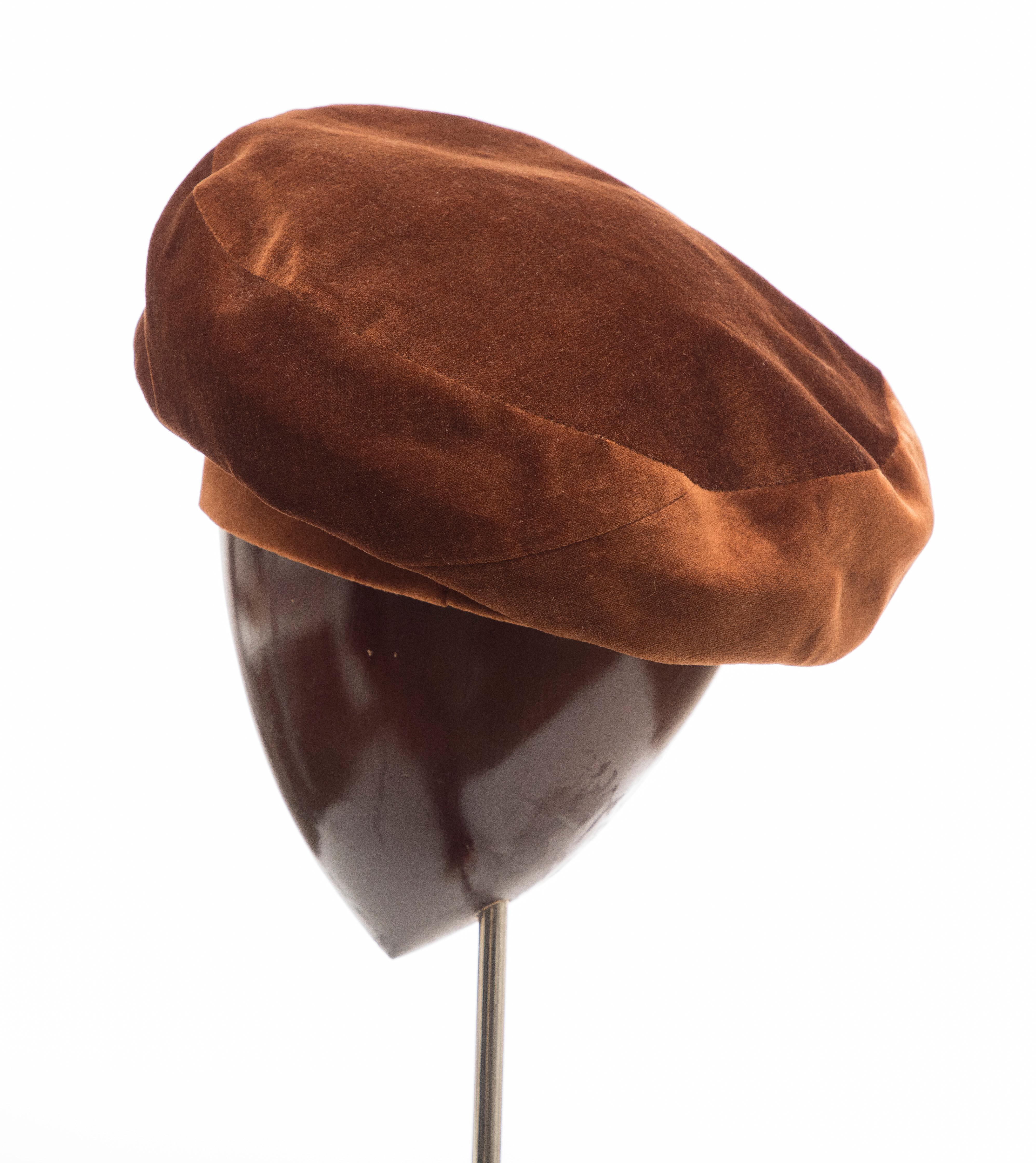 Mr. John Silk Velvet Hat, Circa: 1950's For Sale 4