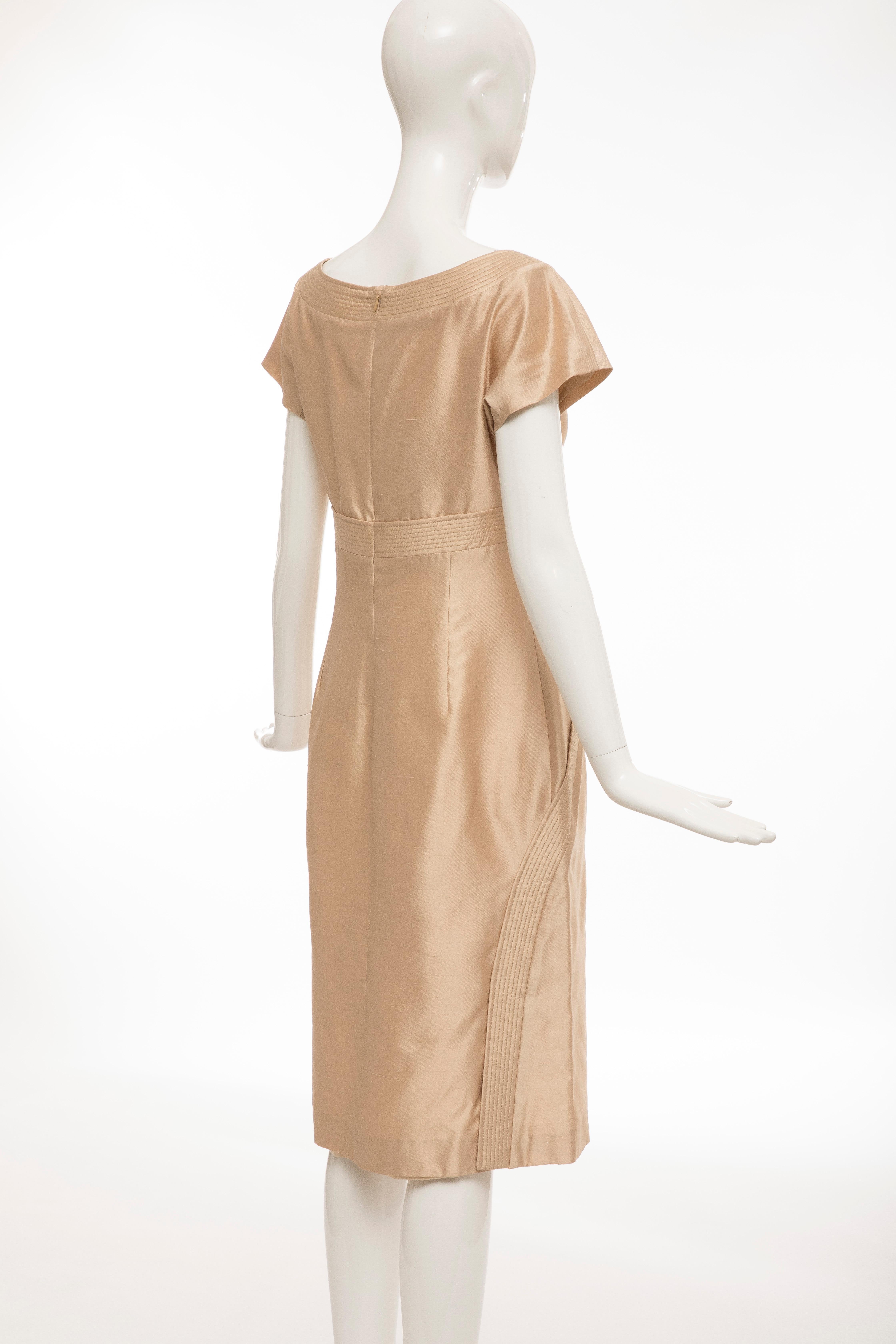 Beige Alexander McQueen Silk Evening Dress, Spring 2006 For Sale