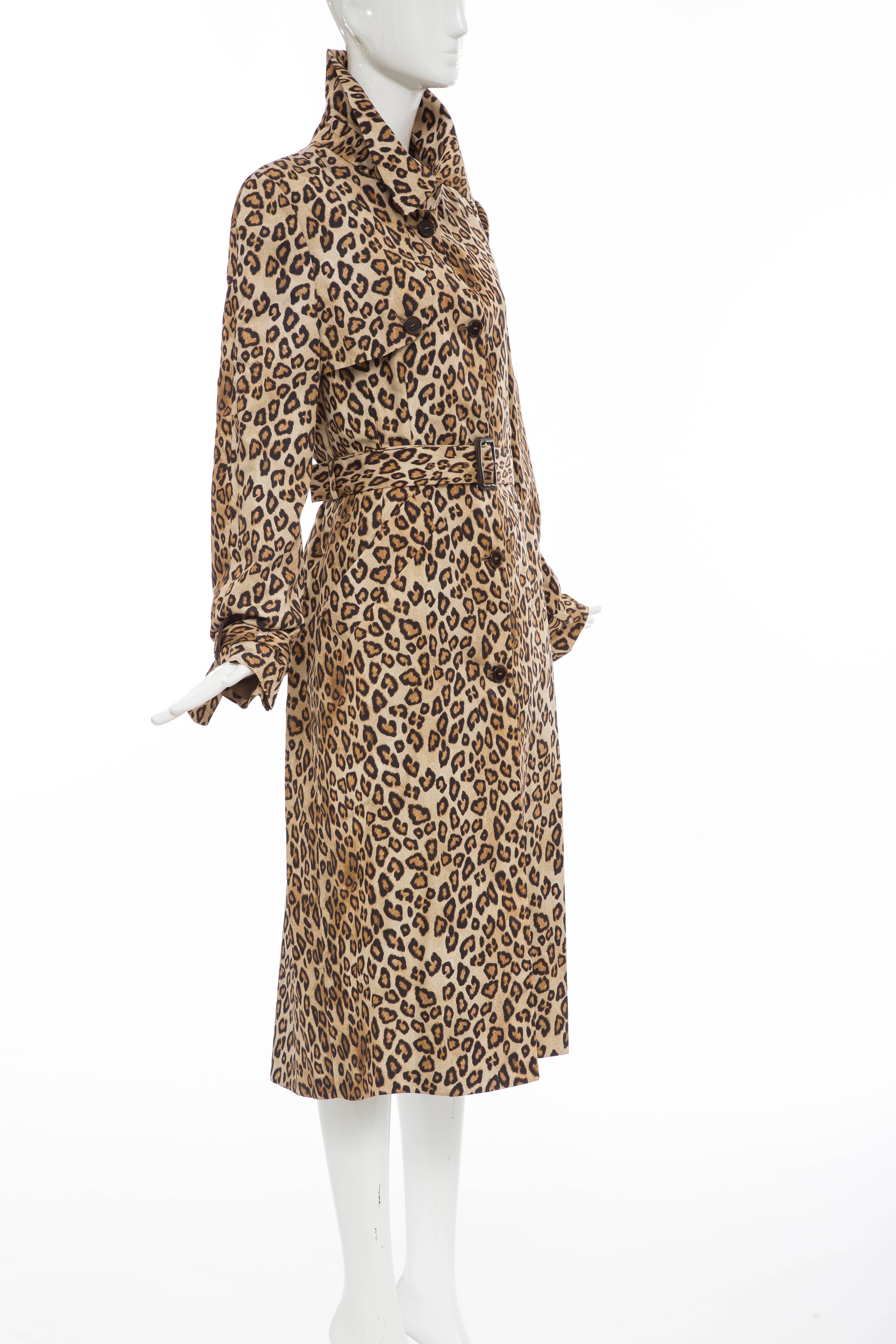 Women's Alexander McQueen Silk Leopard Print Trench Coat, Autumn-Winter 2005