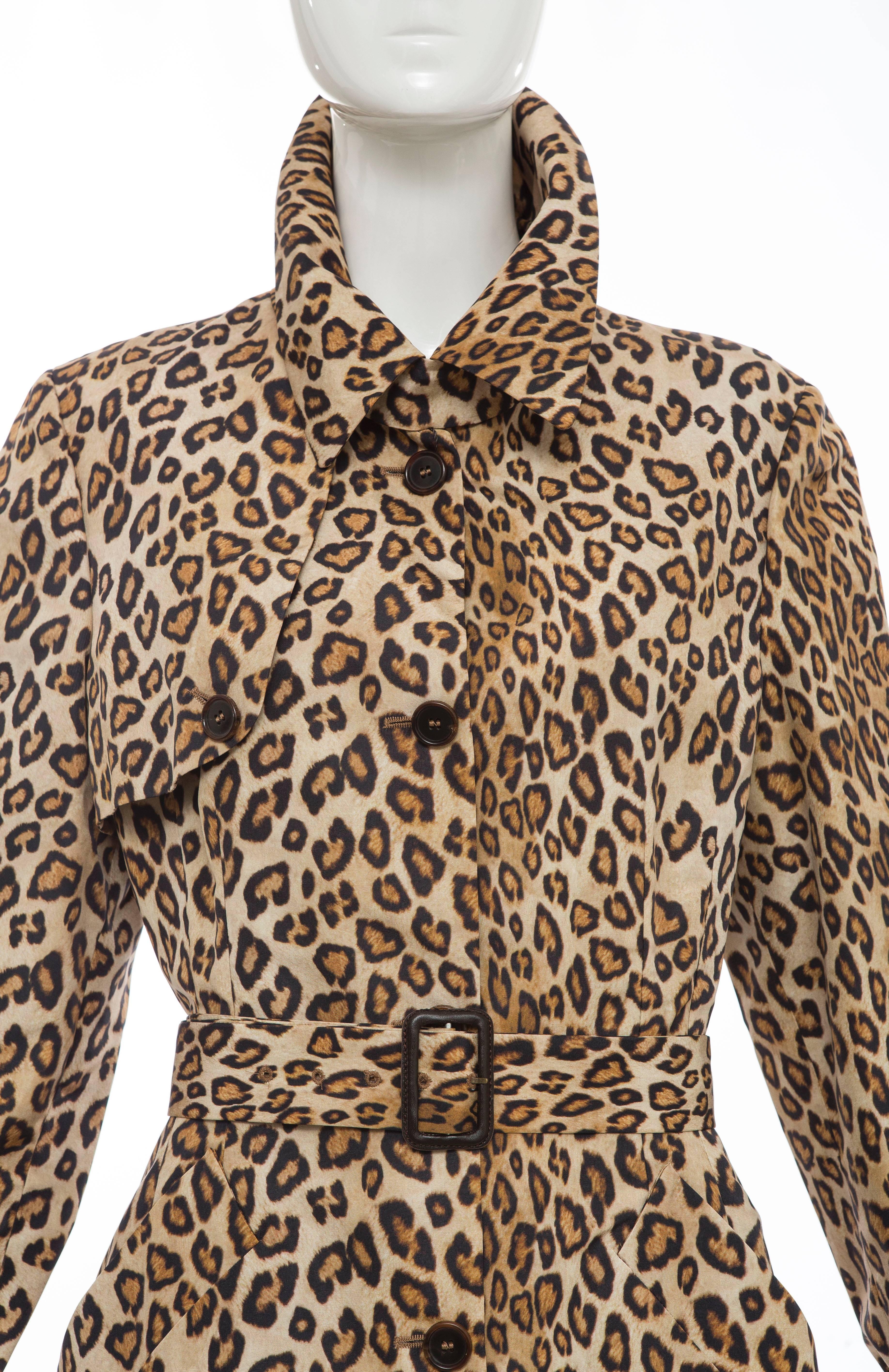 Alexander McQueen Silk Leopard Print Trench Coat, Autumn-Winter 2005 1