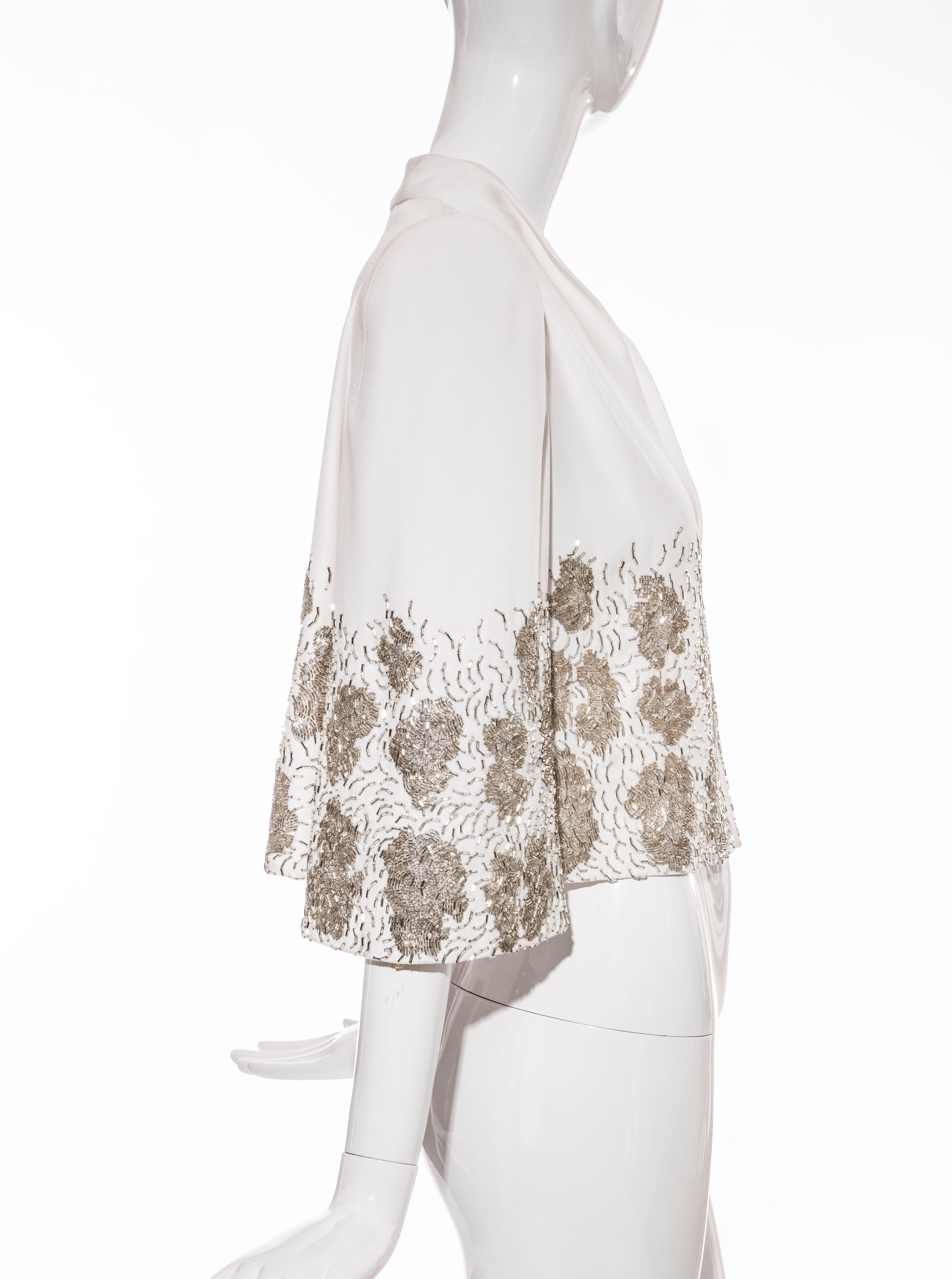 John Galliano Christian Dior Runway Embroidered Silk Crepe Jacket, Spring 2008 In Excellent Condition In Cincinnati, OH
