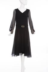 Circa 1930's Silk Chiffon Dress