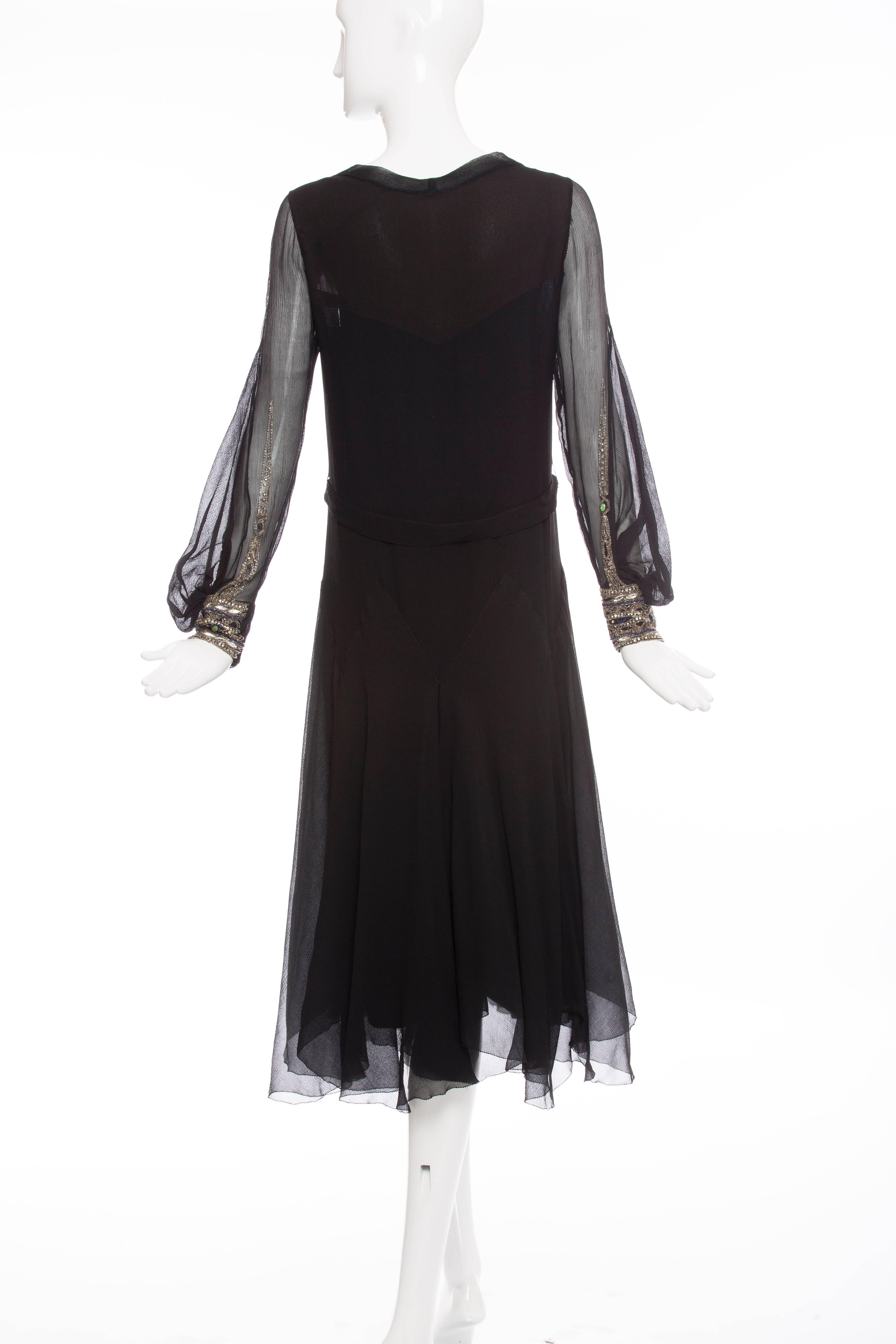 Circa 1930's Silk Chiffon Dress  In Good Condition For Sale In Cincinnati, OH