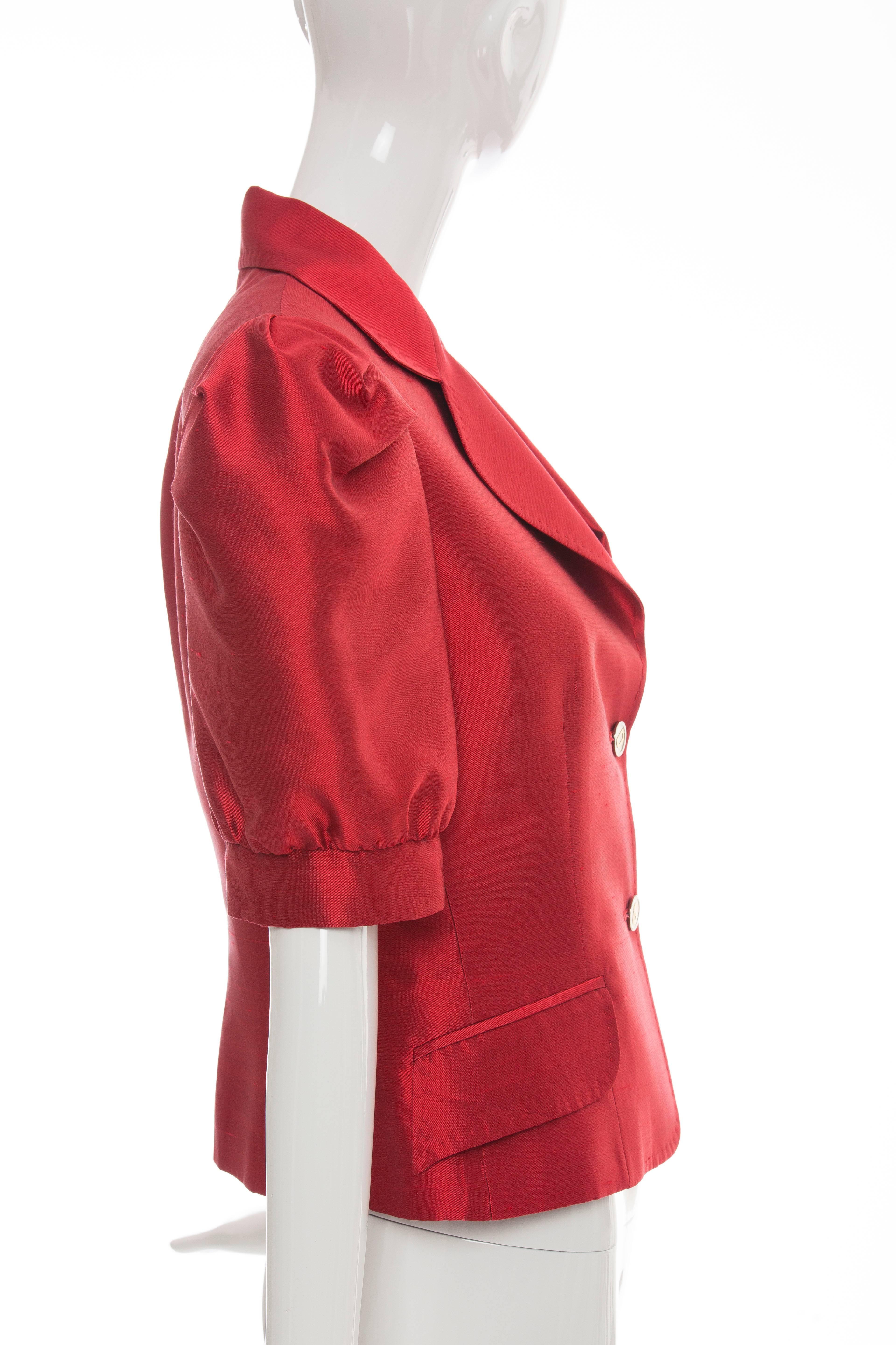 Red Dolce & Gabbana Silk Jacket Spring 2005
