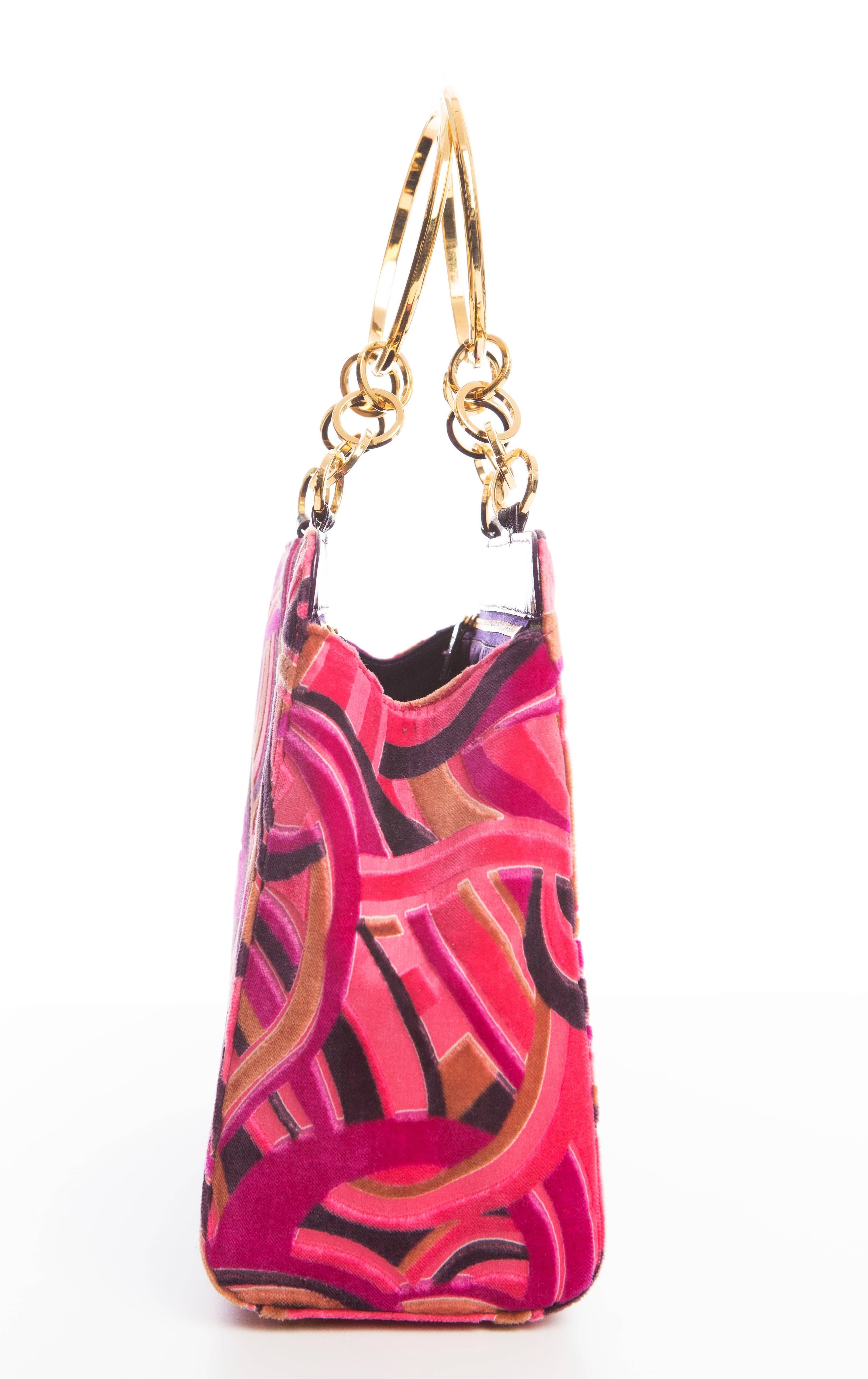 Pink Versace Velveteen Handbag, Circa 1990s