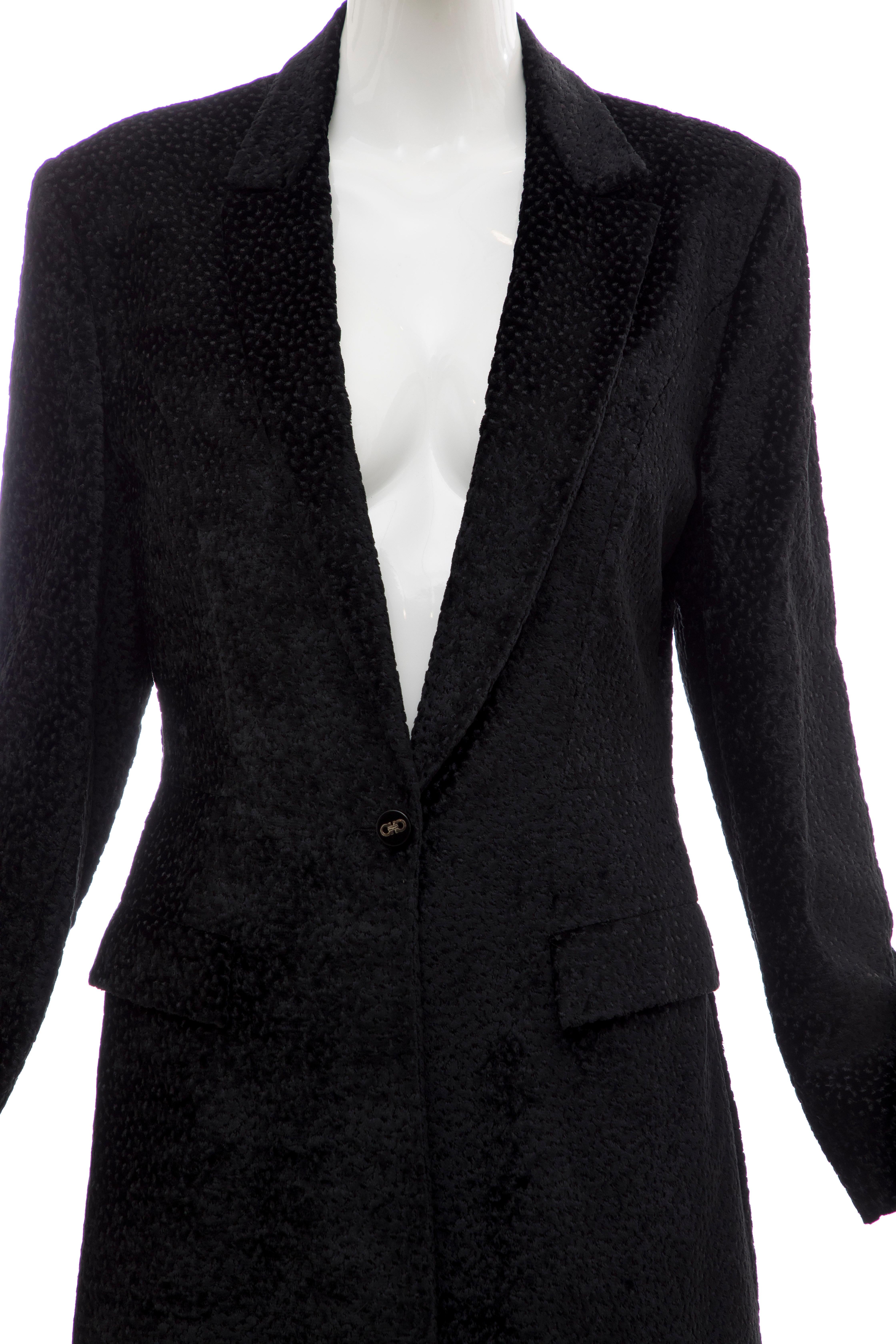 Salvatore Ferragamo Black Flecked Velvet Blazer, Circa: 1990's In Excellent Condition For Sale In Cincinnati, OH