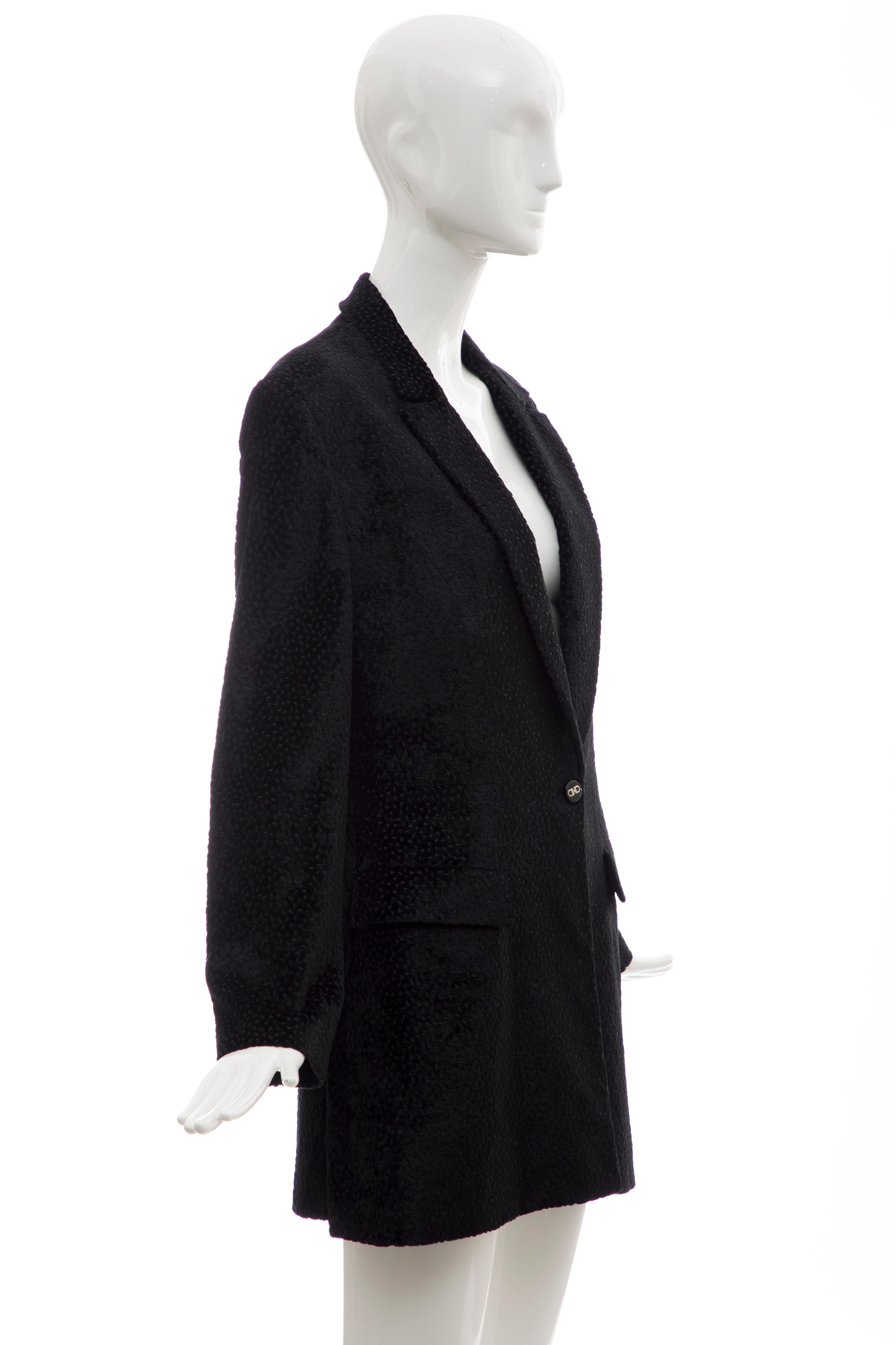 Women's Salvatore Ferragamo Black Flecked Velvet Blazer, Circa: 1990's For Sale