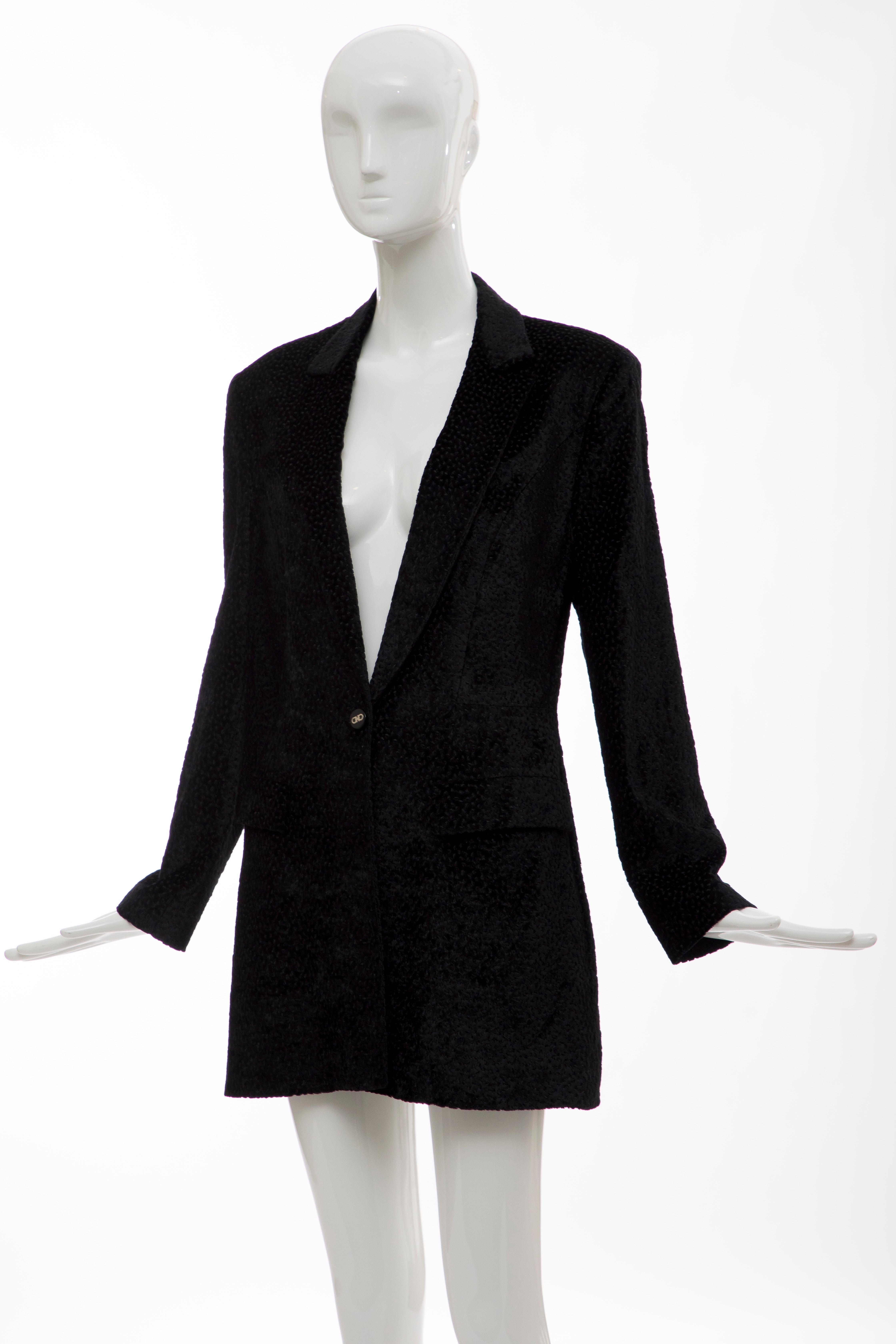 Salvatore Ferragamo Black Flecked Velvet Blazer, Circa: 1990's For Sale 6