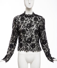 Bill Blass Black Lace Top, Circa: 1970's
