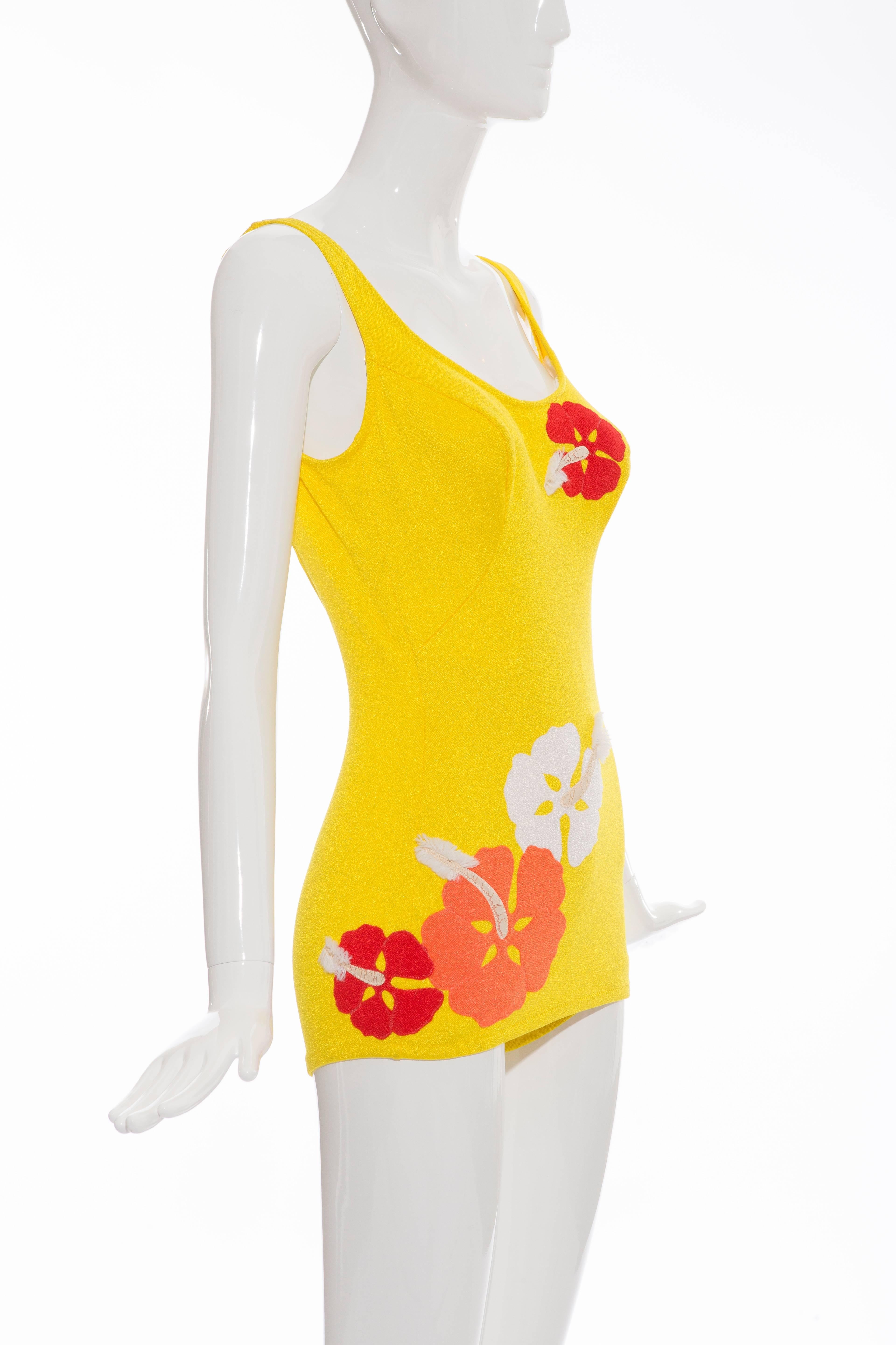 Yellow De Weese Design Swimwear, Circa 1970s For Sale