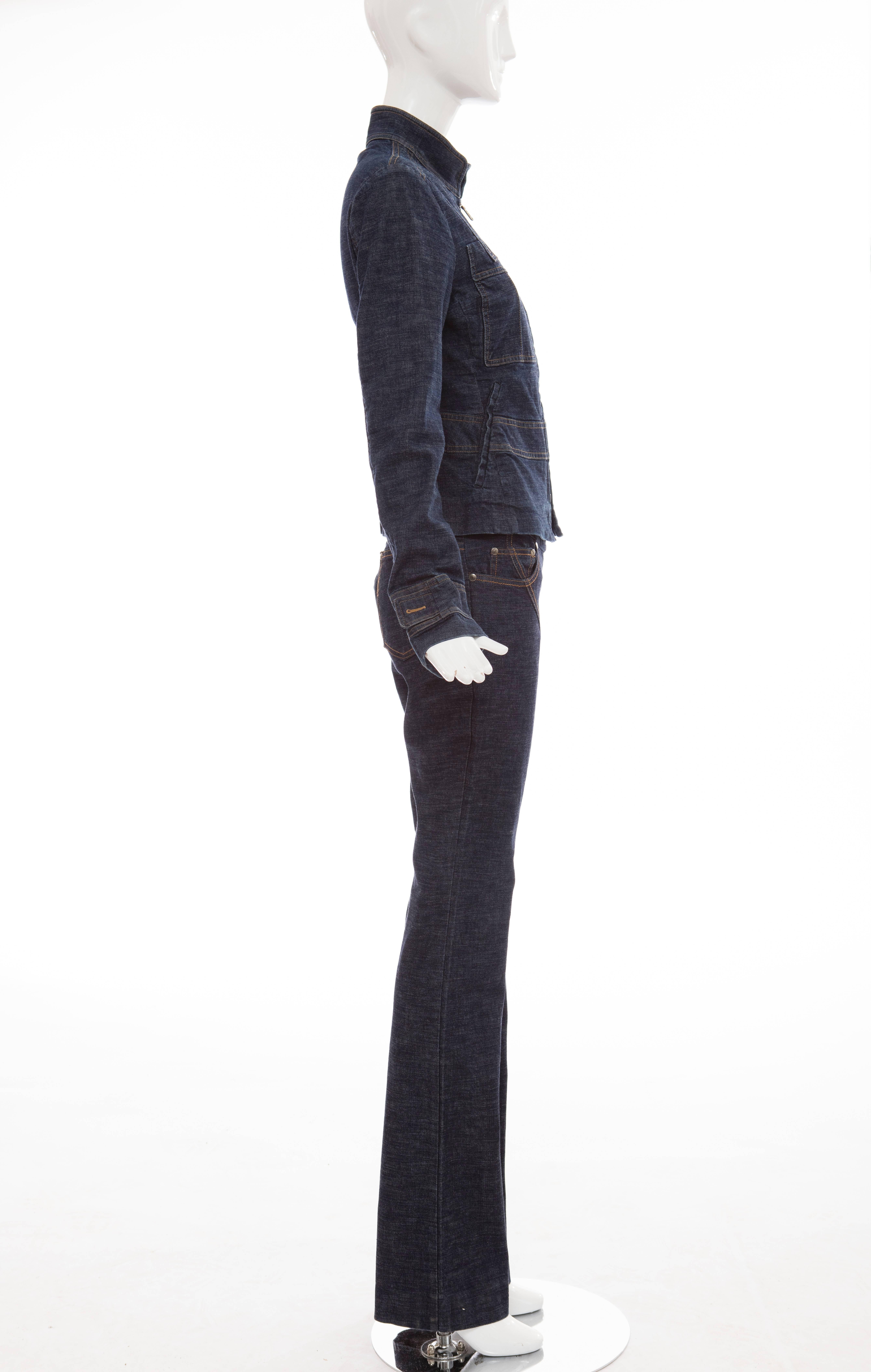 Tom Ford For Yves Saint Laurent Denim Pant Suit, Circa 2003  (Schwarz) im Angebot