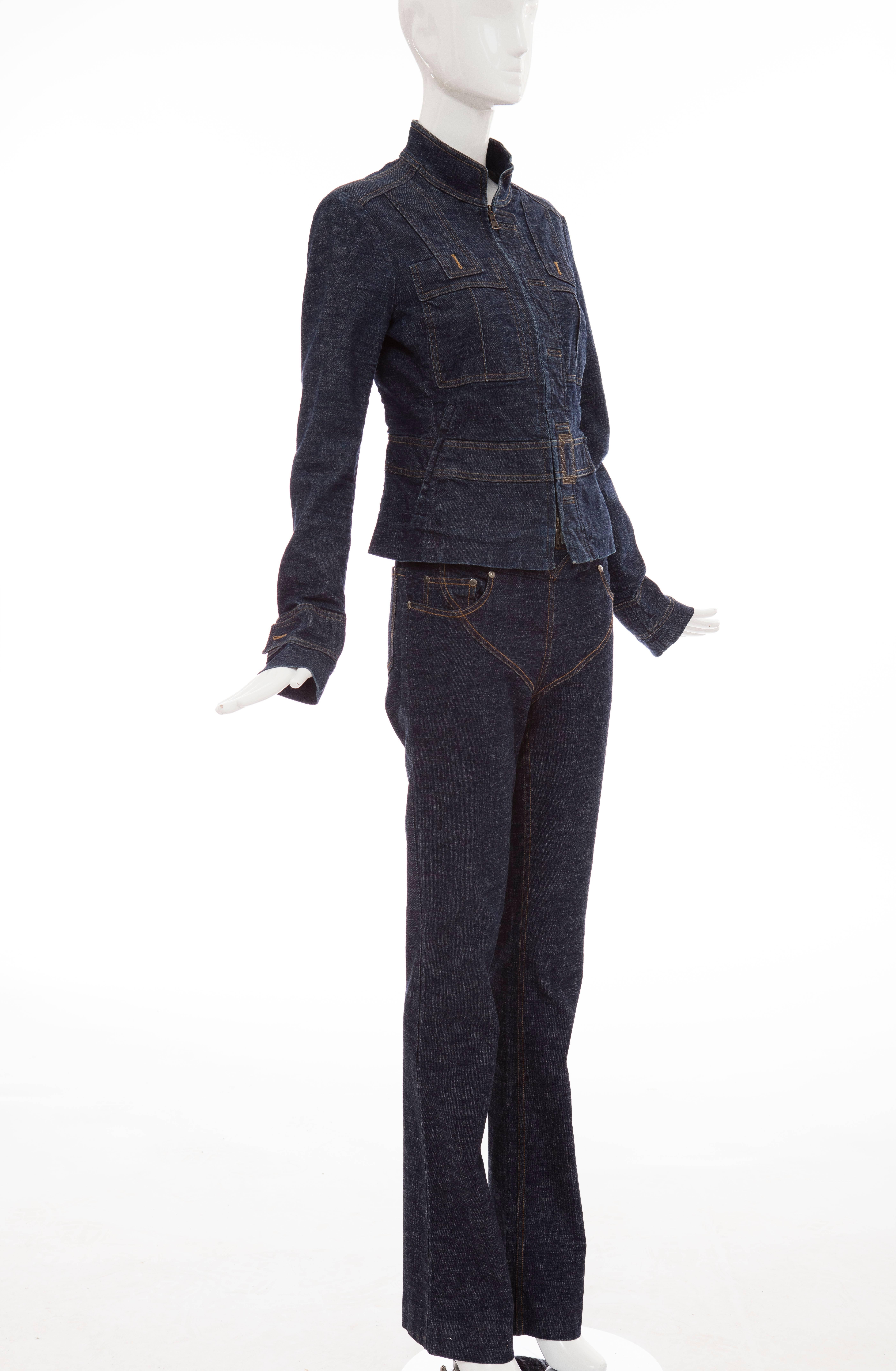Tom Ford For Yves Saint Laurent Denim Pant Suit, Circa 2003  Damen im Angebot