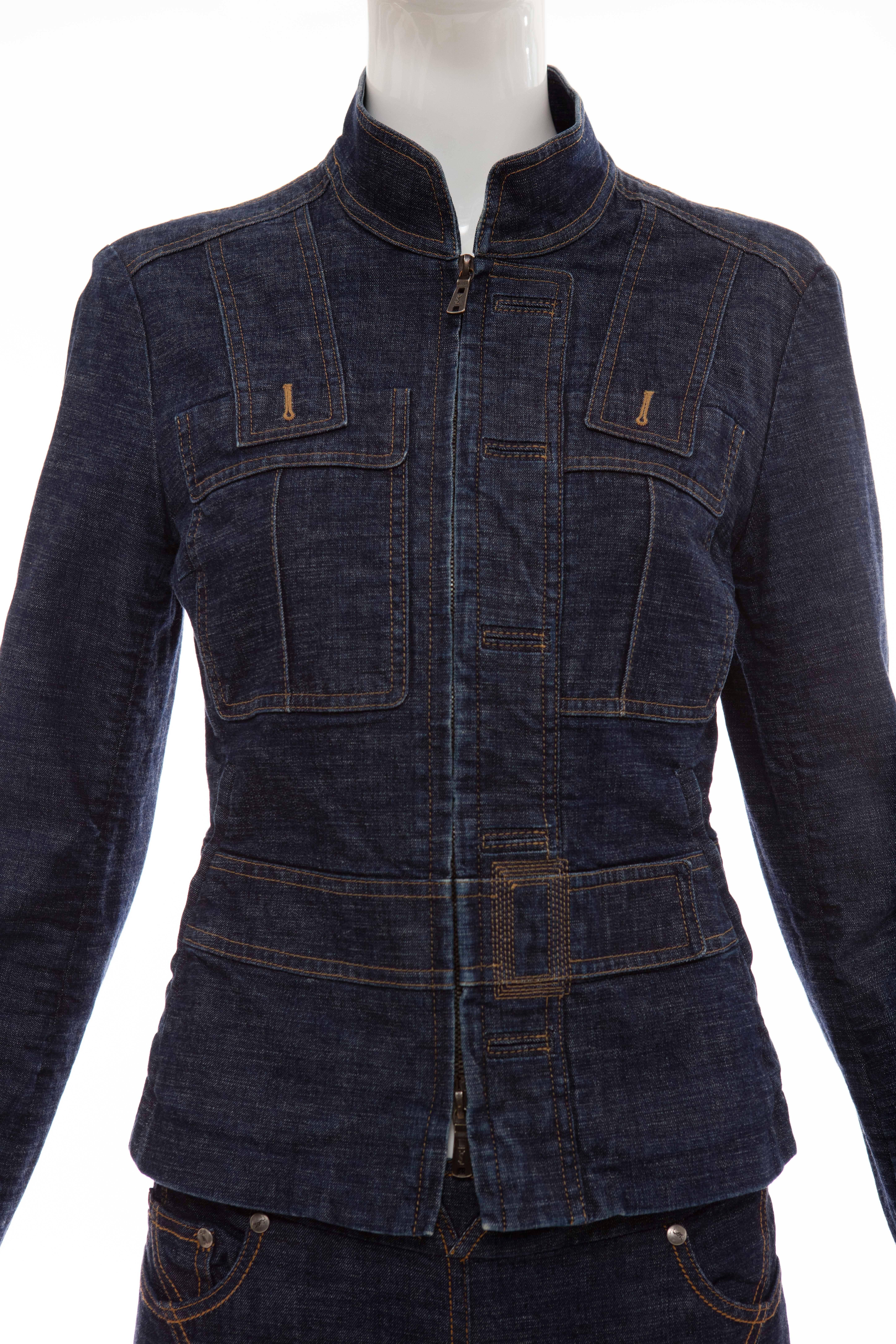 Tom Ford For Yves Saint Laurent Denim Pant Suit, Circa 2003  For Sale 1