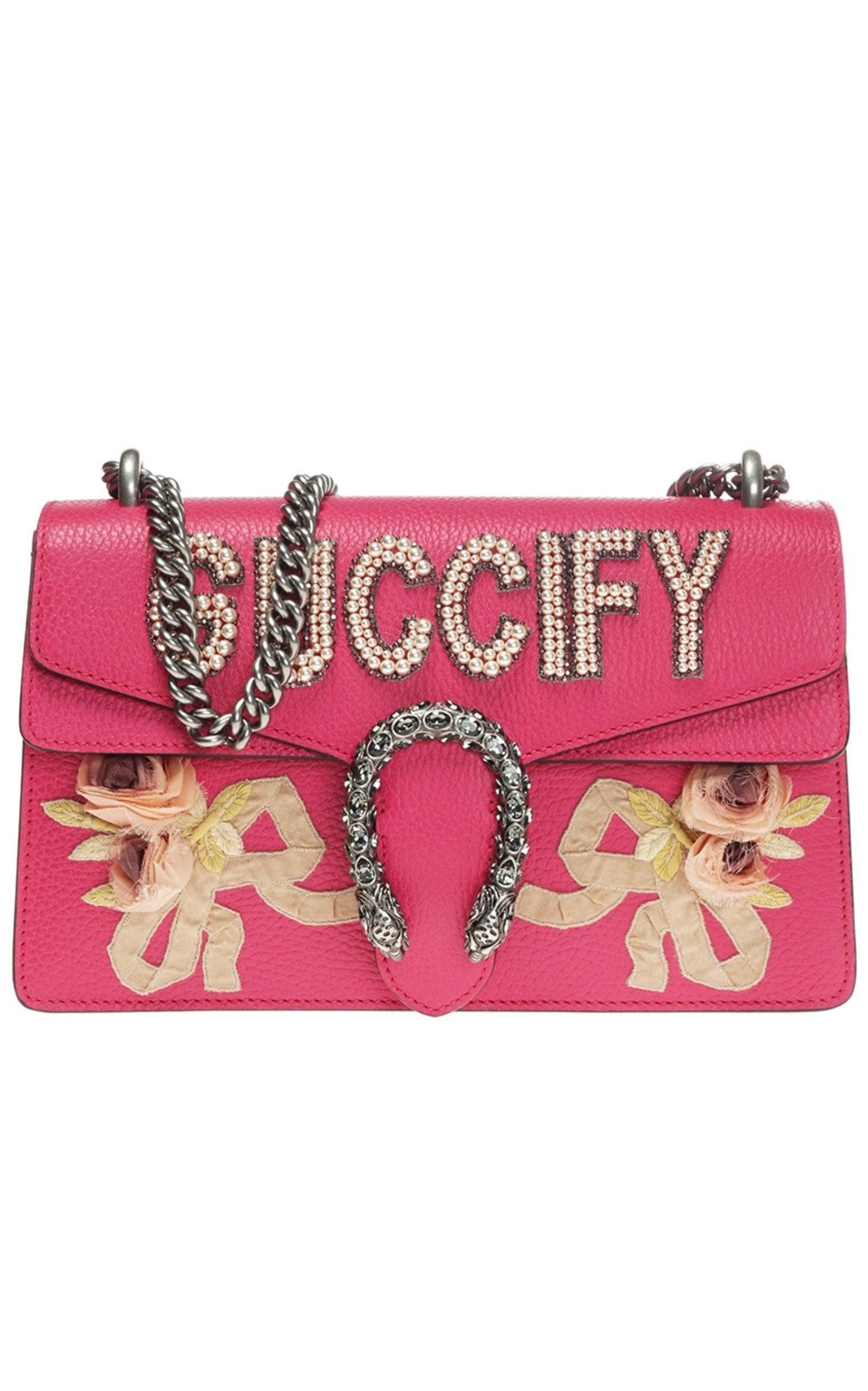 Neu Gucci Rosa Leder Perle verschönert Dionysus Umhängetasche Collectal