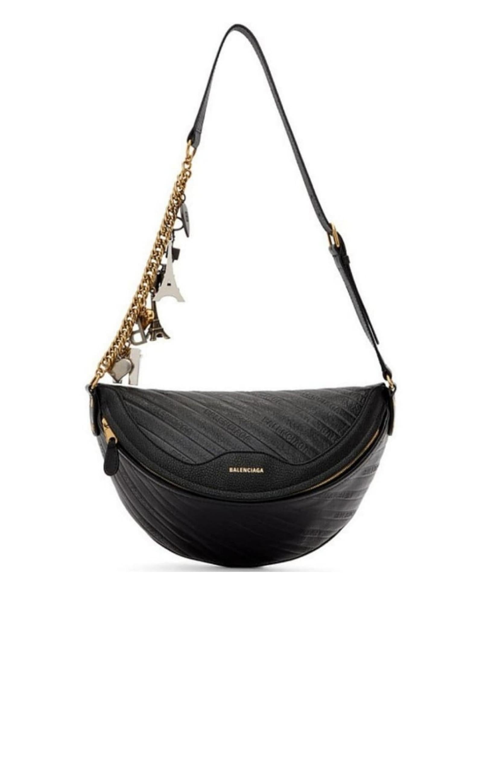 NEW Balenciaga Sac ceinture Souvenir en cuir noir Pour femmes en vente