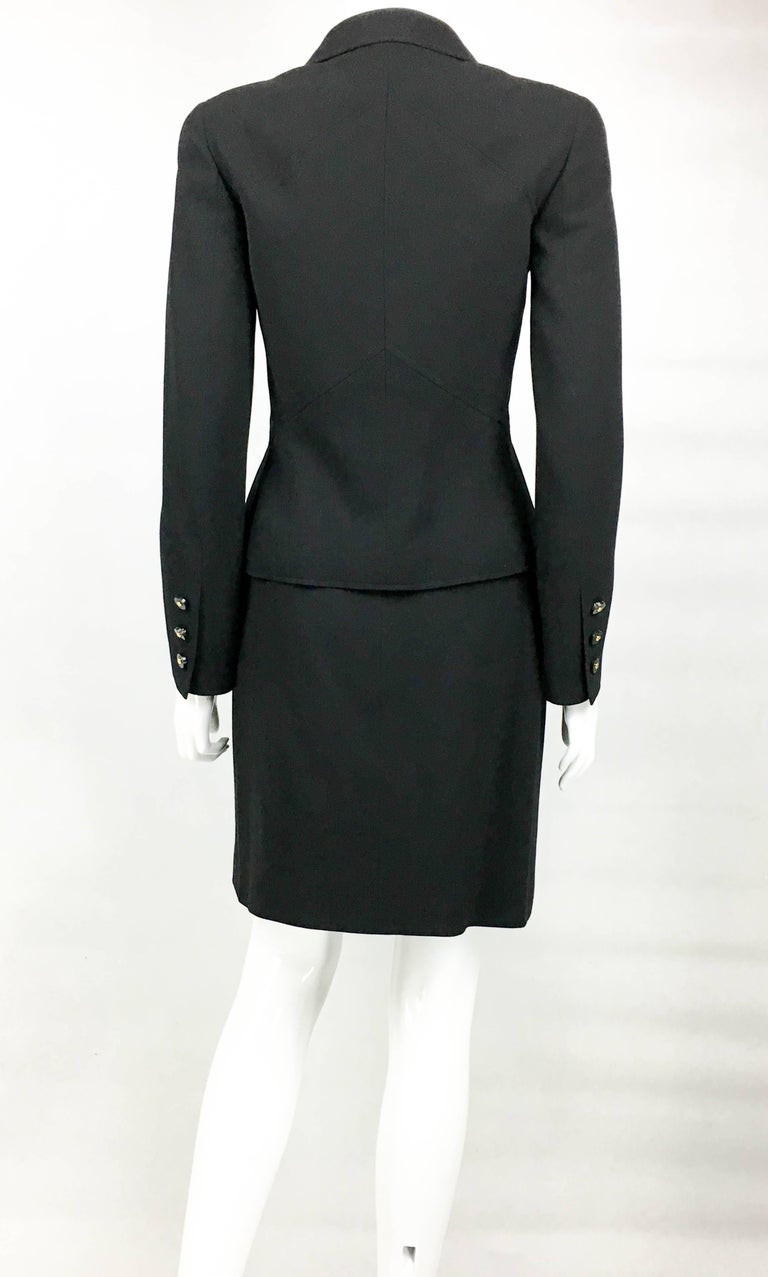 1997 Chanel Black Wool Skirt Suit For Sale at 1stDibs